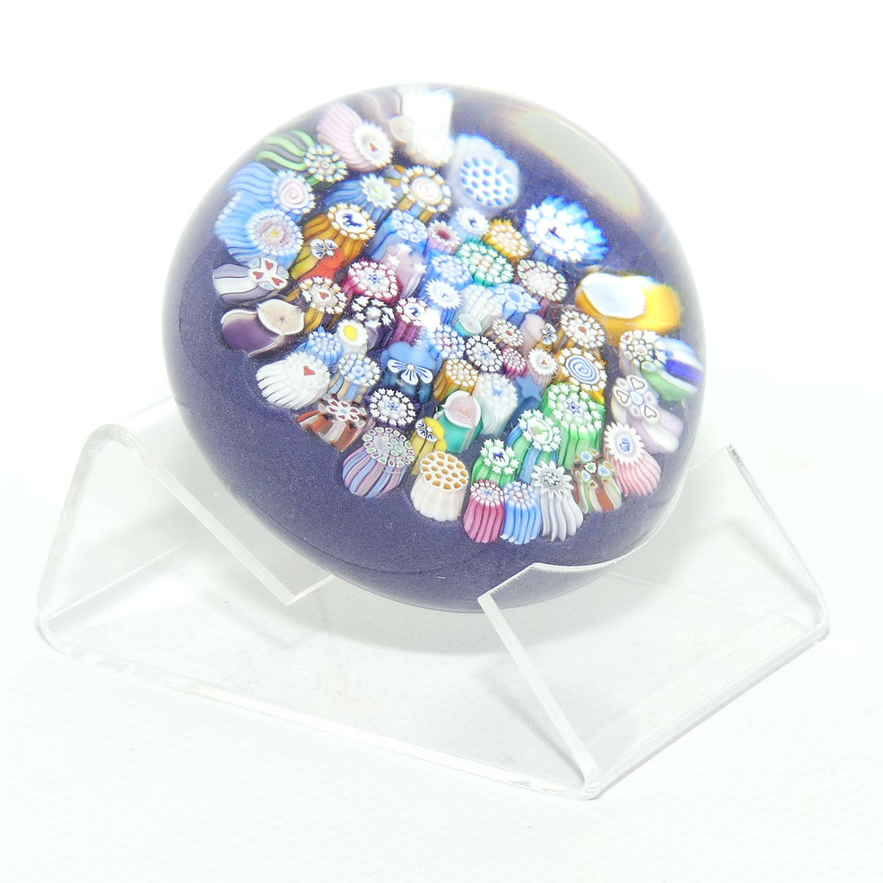 John Deacons Scotland Complex Closepack Millefiori Medium paperweight | Mauve | #3