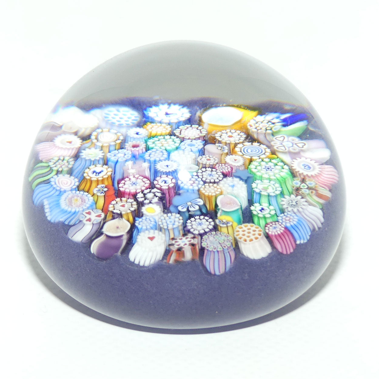 John Deacons Scotland Complex Closepack Millefiori Medium paperweight | Mauve | #3