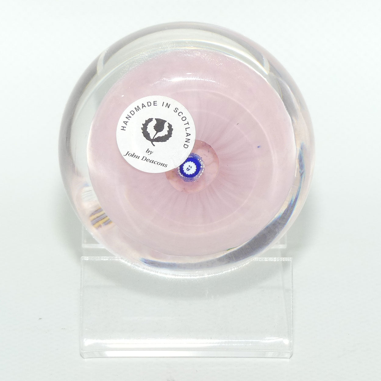 John Deacons Scotland Complex Closepack Millefiori Medium paperweight | Pink