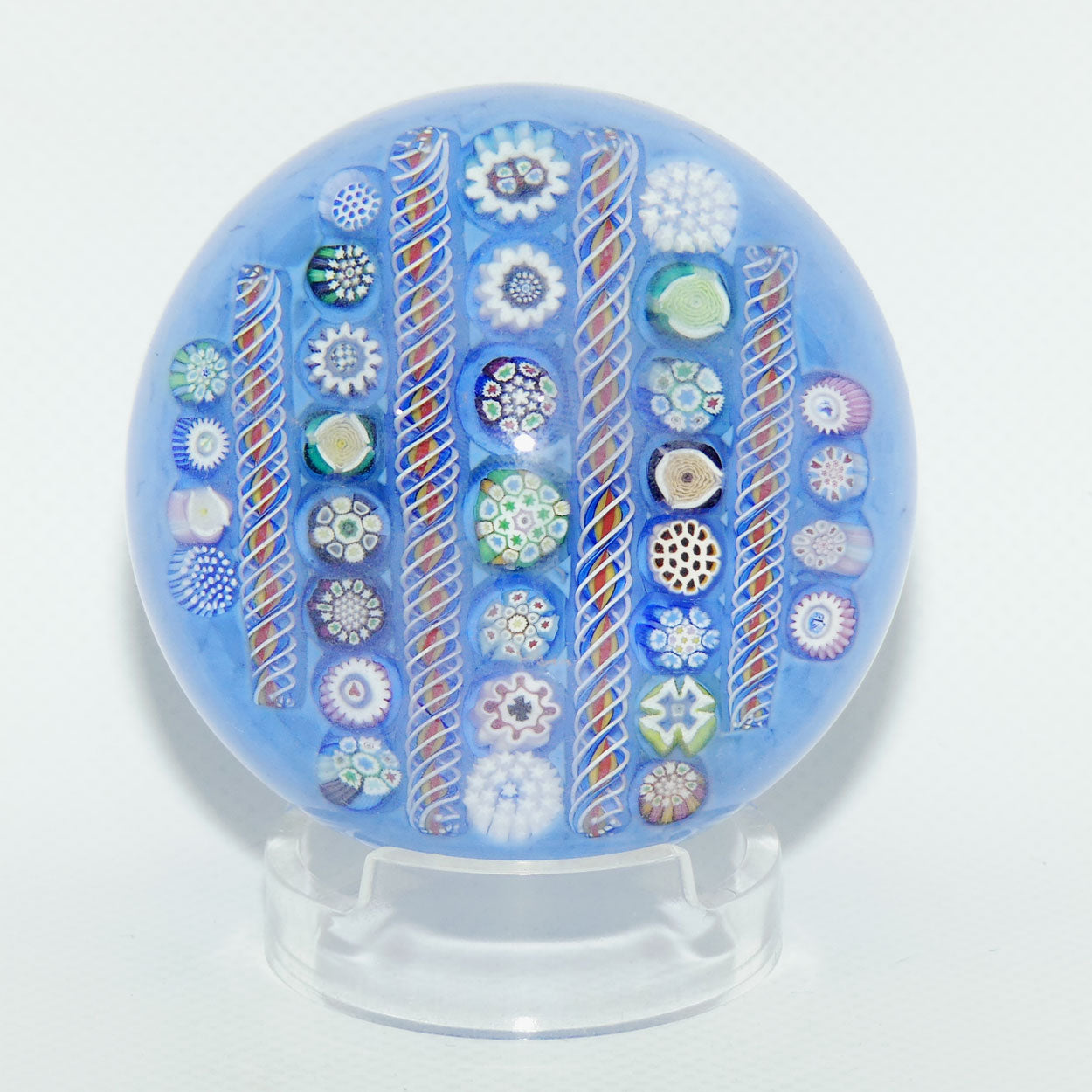 John Deacons Scotland Complex Linear Magnum Blue paperweight