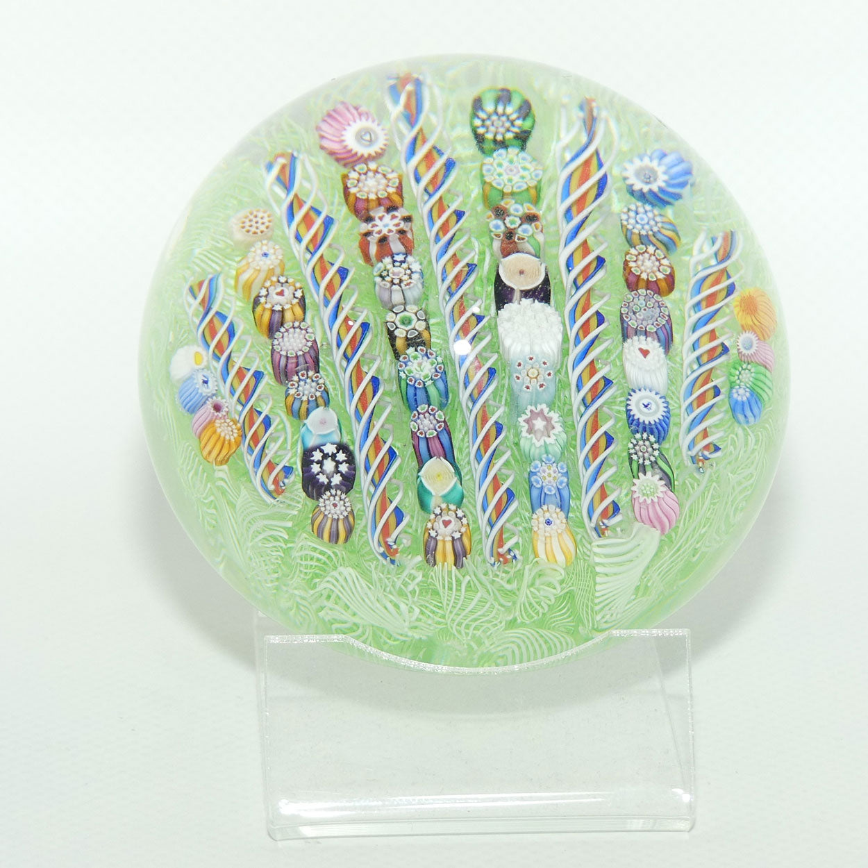 John Deacons Scotland Complex Linear Magnum Lime paperweight