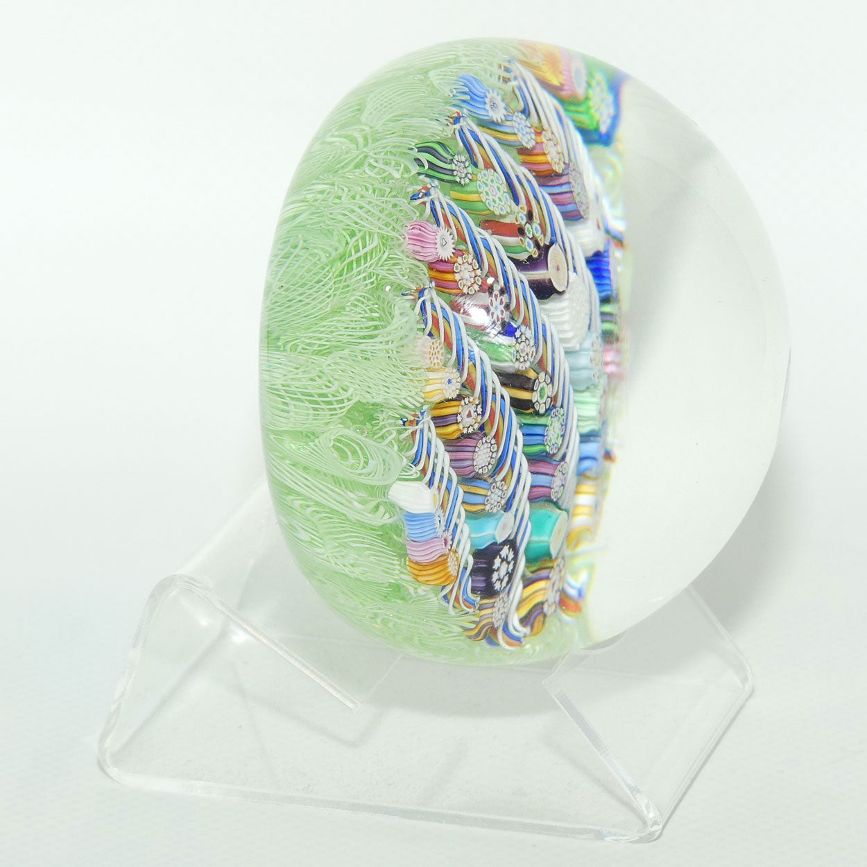 John Deacons Scotland Complex Linear Magnum Lime paperweight