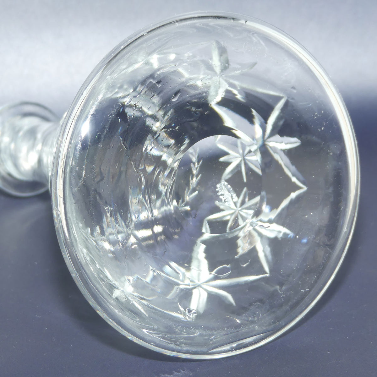 Superb Webb Crystal Facetted Star pattern with garland conical shape decanter