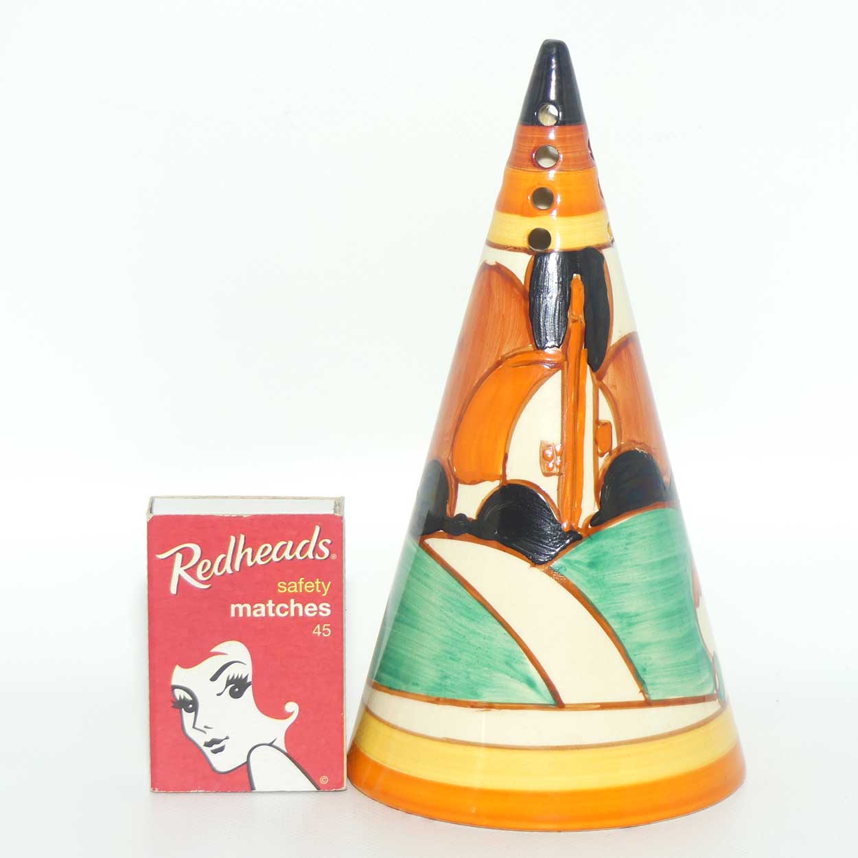 Clarice Cliff Fantasque Farmhouse conical sugar shaker