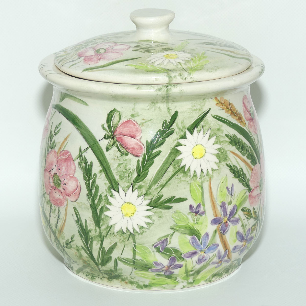 Australian Pottery | Cooee Pottery signed J Lucas lidded cannister | Australian Wildflower Decor