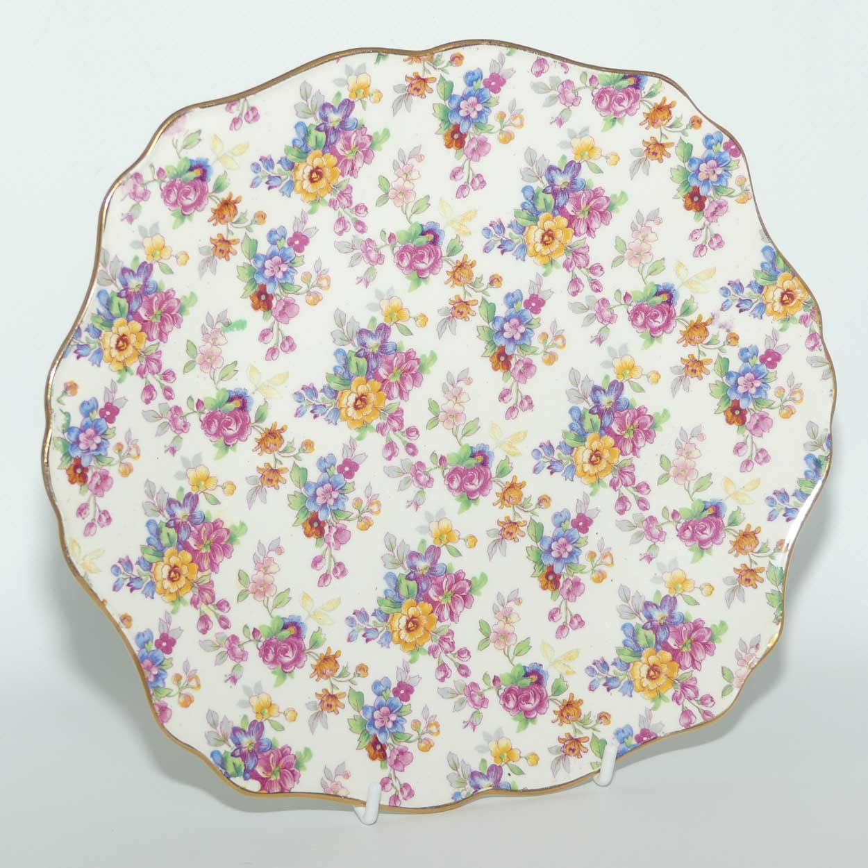 Royal Winton Grimwades Chintz Cotswold pattern tab handle sandwich plate