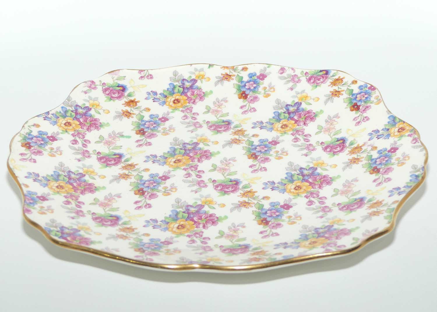 Royal Winton Grimwades Chintz Cotswold pattern tab handle sandwich plate