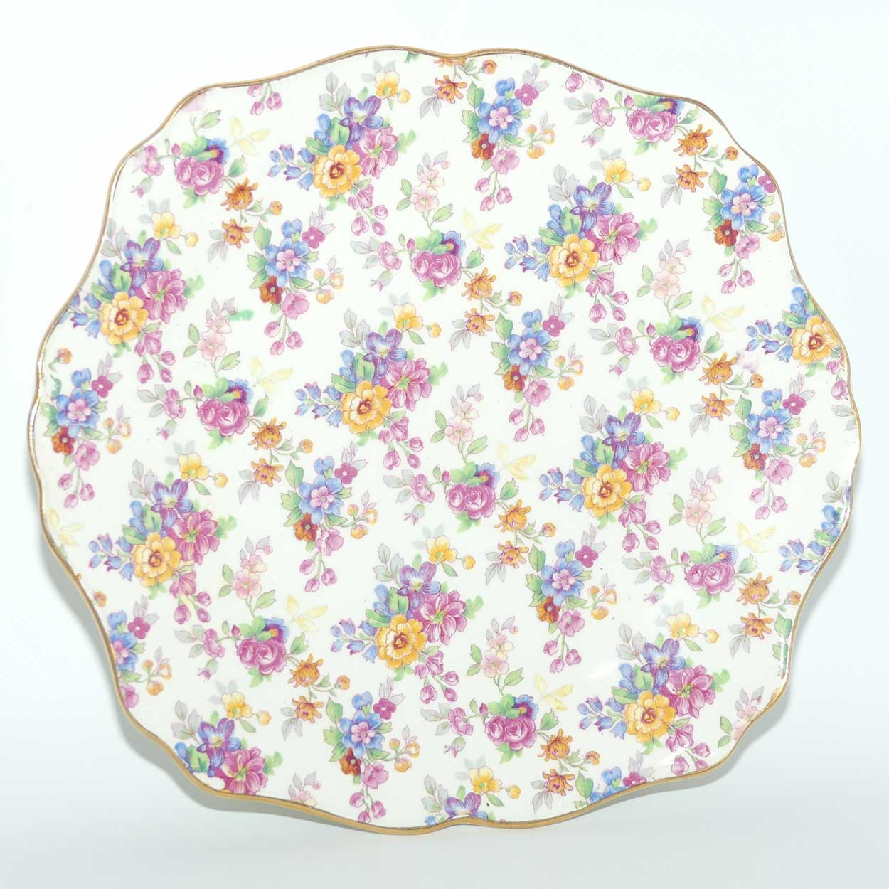 Royal Winton Grimwades Chintz Cotswold pattern tab handle sandwich plate