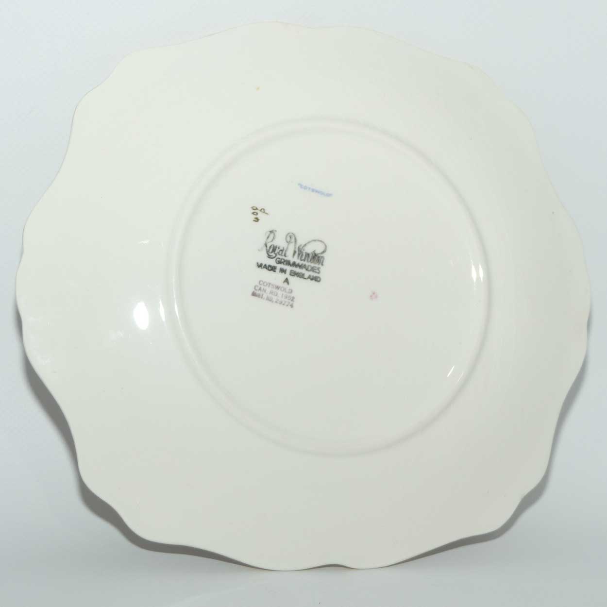 Royal Winton Grimwades Chintz Cotswold pattern tab handle sandwich plate