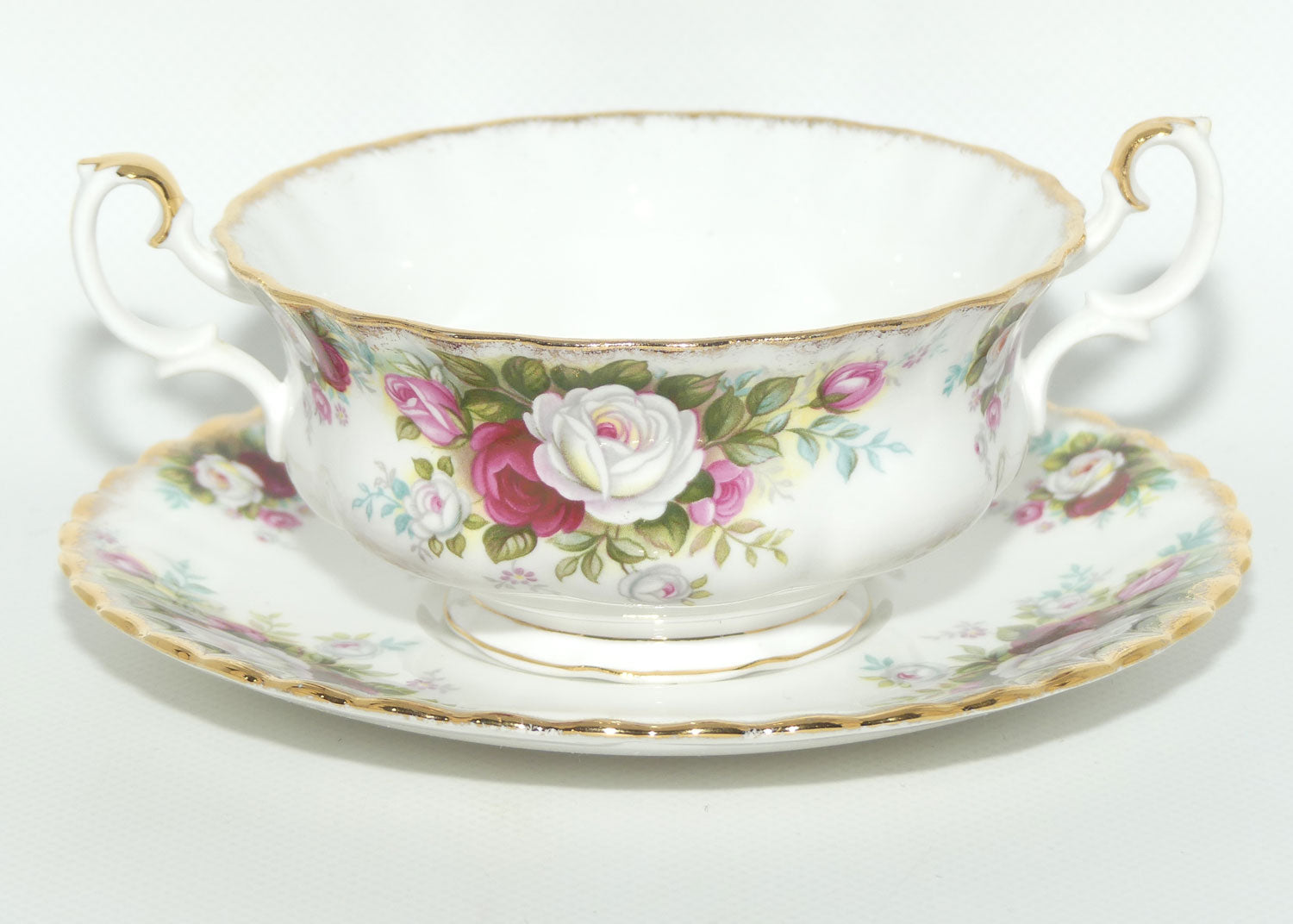 Royal Albert Bone China England Celebration handled coupe and underplate | UK Made