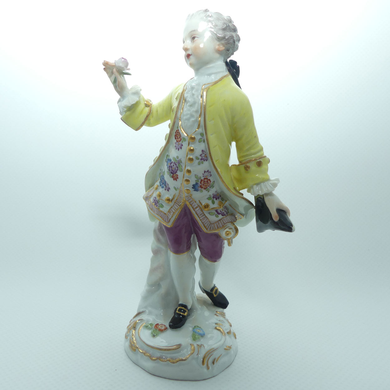 Fine Quality late 19th Cent Meissen Courtier with Flower figure | Incised 2897