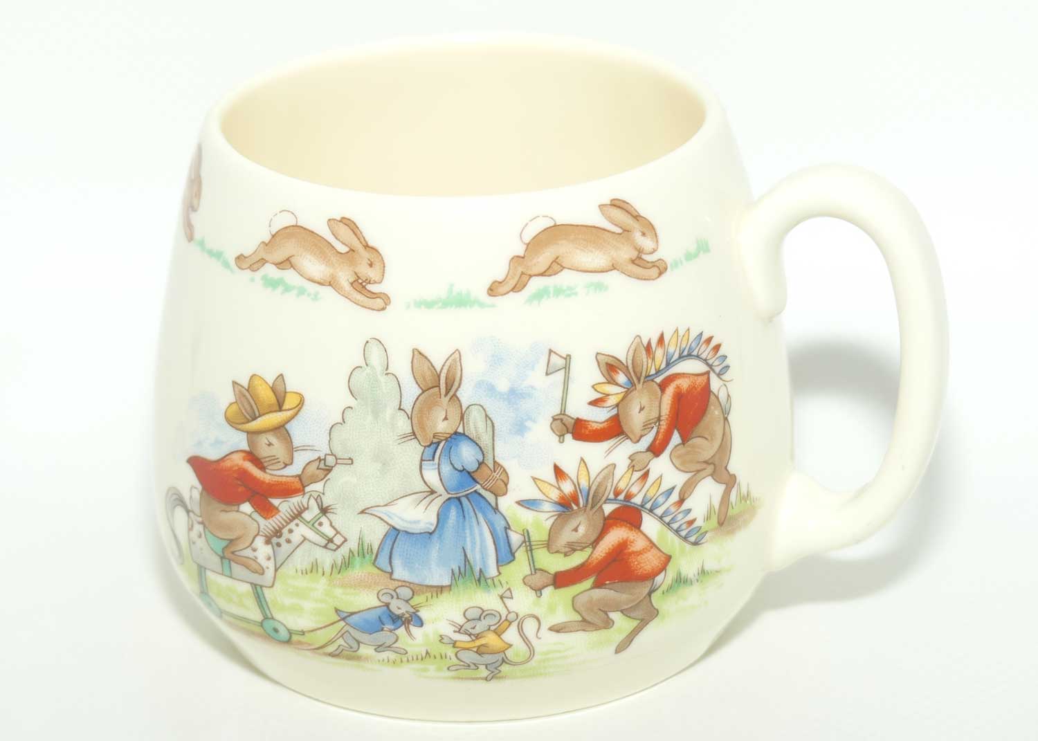 Royal Doulton Bunnykins Cowboys and Indians | Cowboy on Rocking Horse single handle Don mug