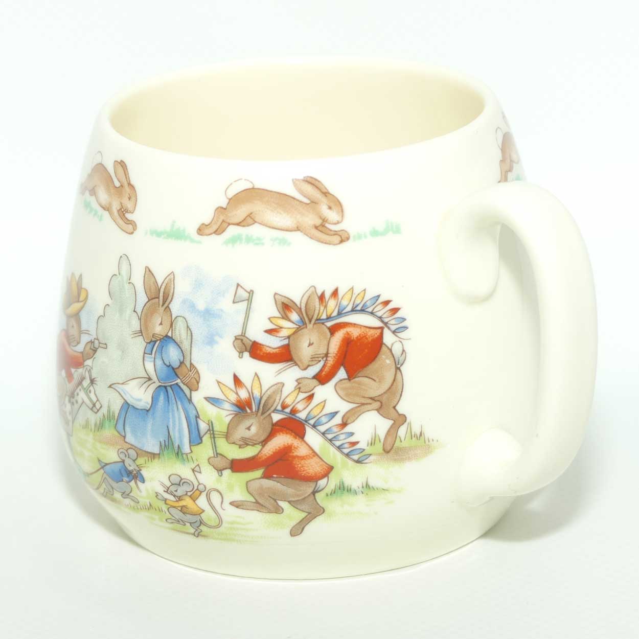 Royal Doulton Bunnykins Cowboys and Indians | Cowboy on Rocking Horse single handle Don mug