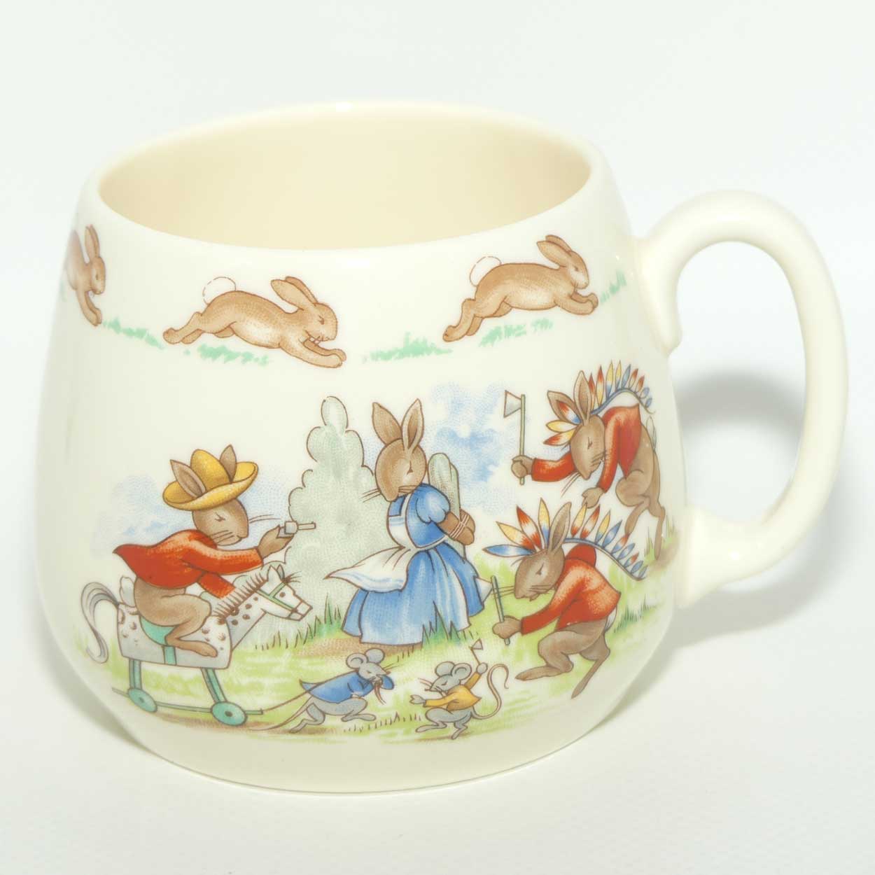 Royal Doulton Bunnykins Cowboys and Indians | Cowboy on Rocking Horse single handle Don mug