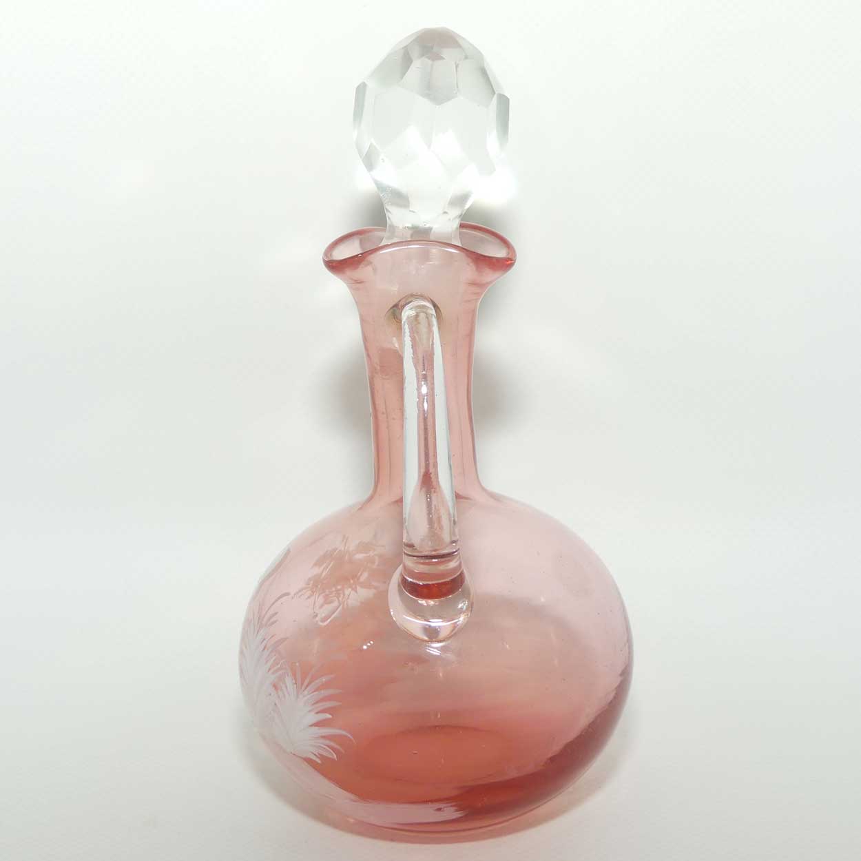 Mary Gregory on Cranberry Glass sauce bottle decanter | Girl with Bird