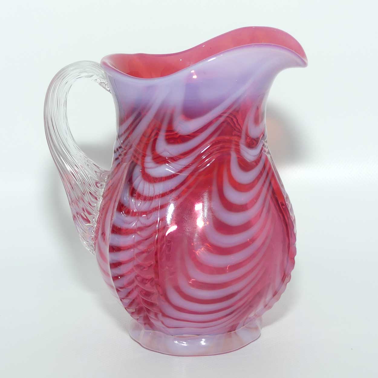 Fenton Glass USA Cranberry Opalescent jug