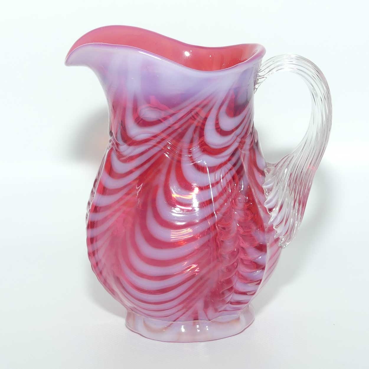 Fenton Glass USA Cranberry Opalescent jug
