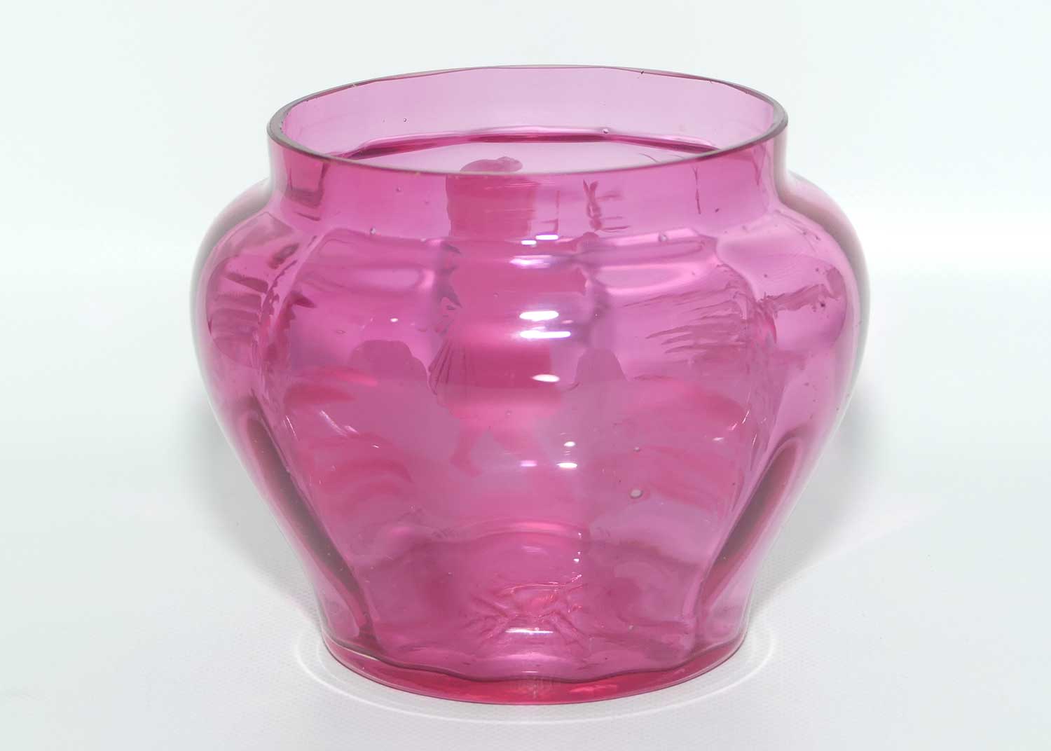 Mary Gregory on Cranberry Glass squat vase | Girl with Flower