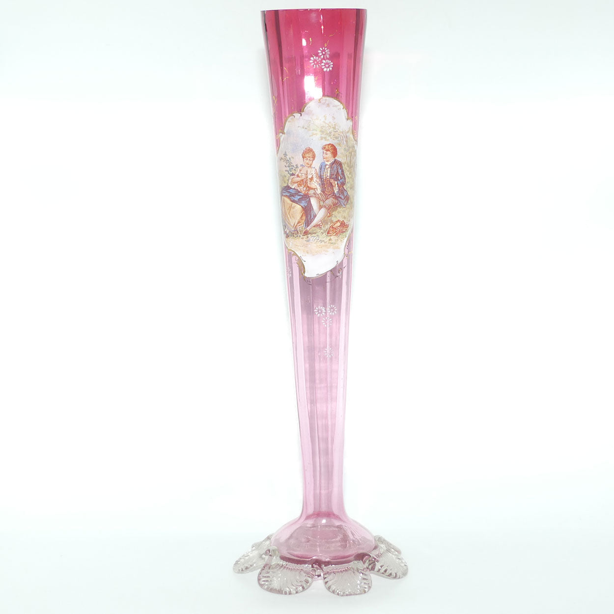 Victorian Cranberry Glass tall tapering vase | Cameo Scene