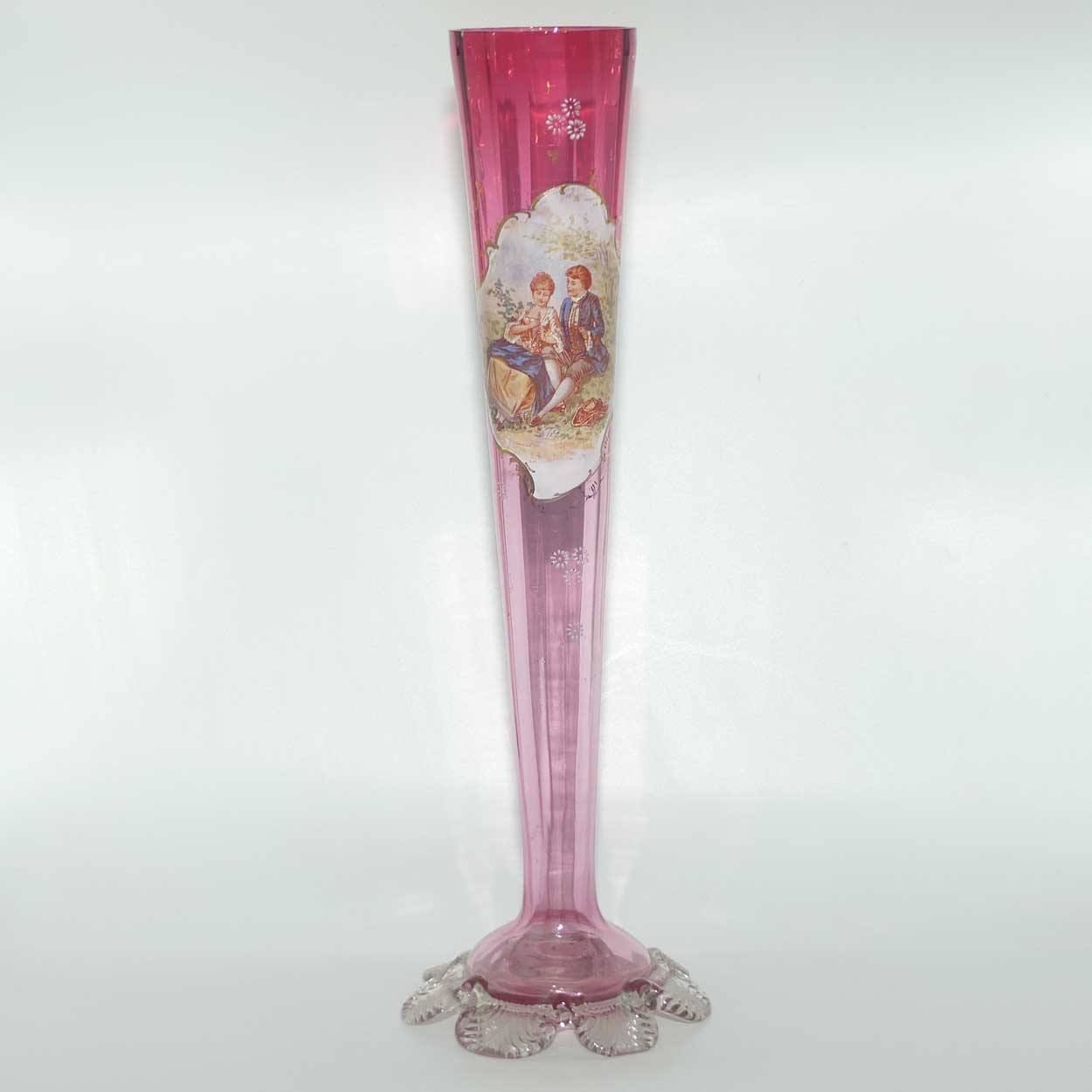 Victorian Cranberry Glass tall tapering vase | Cameo Scene