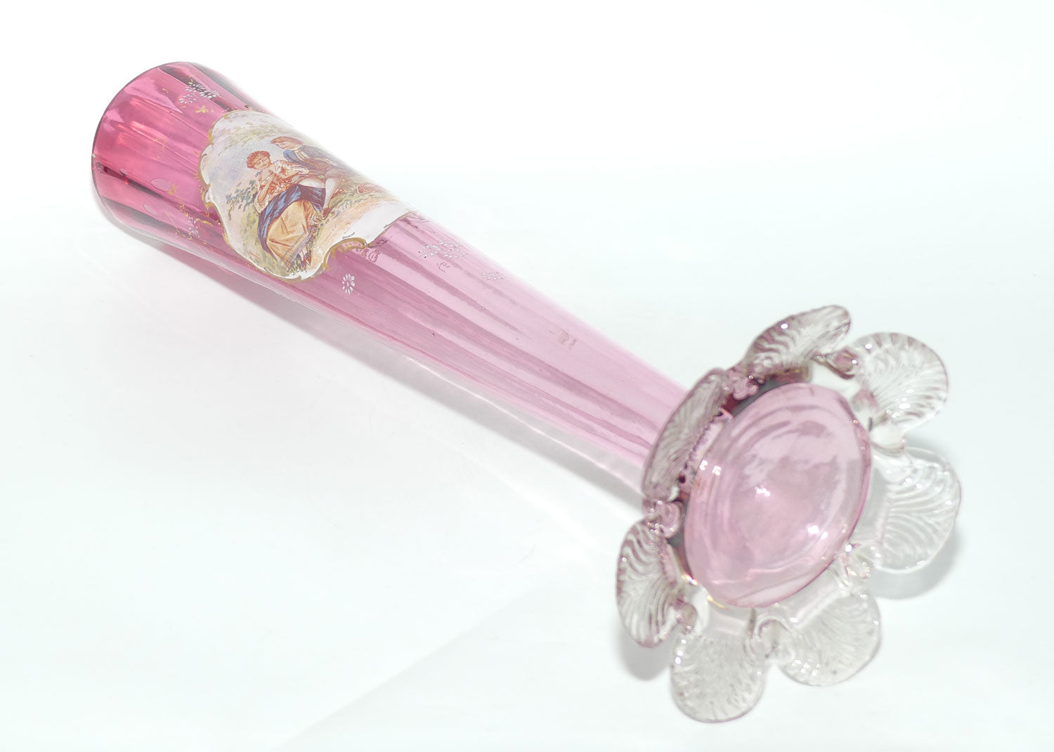 Victorian Cranberry Glass tall tapering vase | Cameo Scene