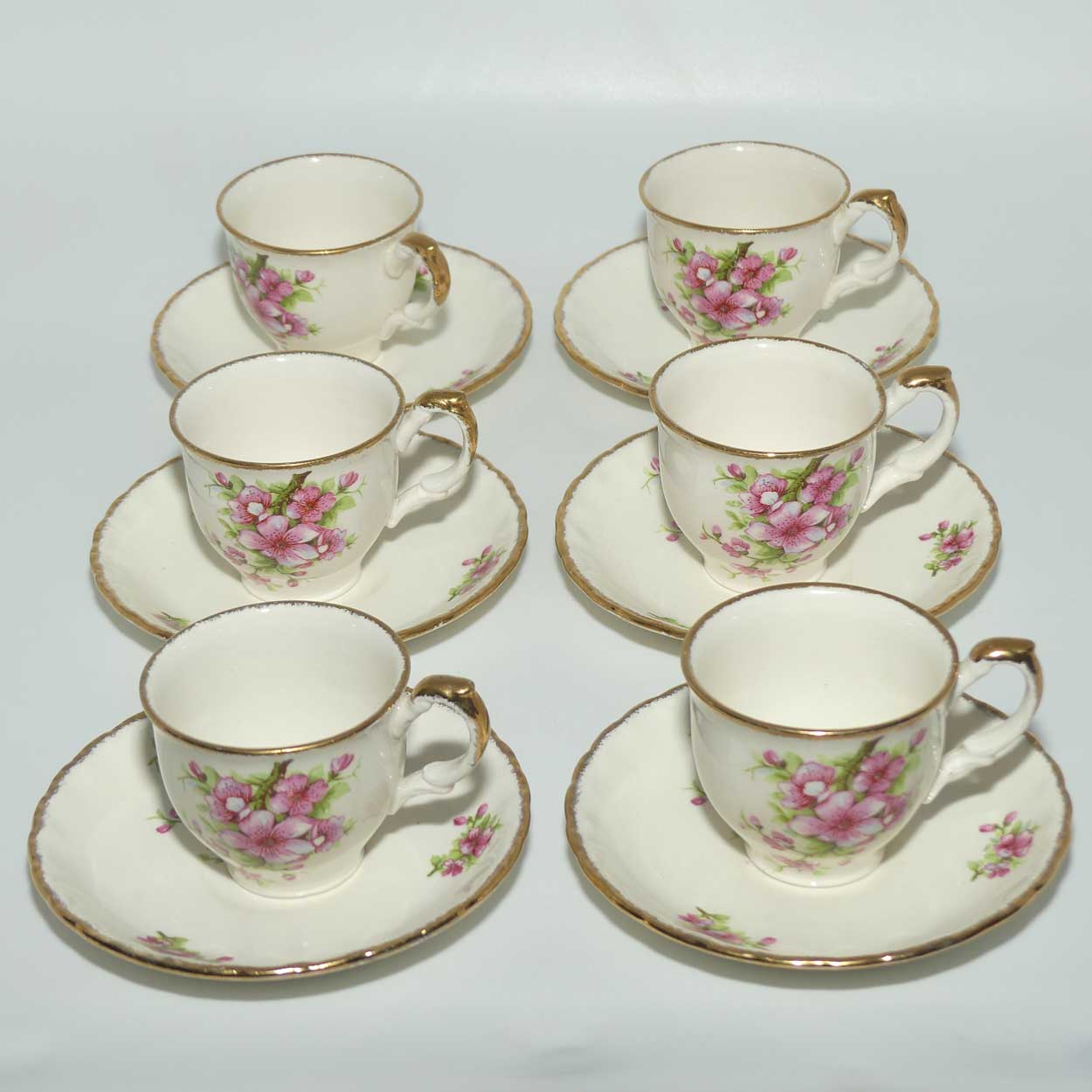 Grindley England Cream Petal Floral coffee set