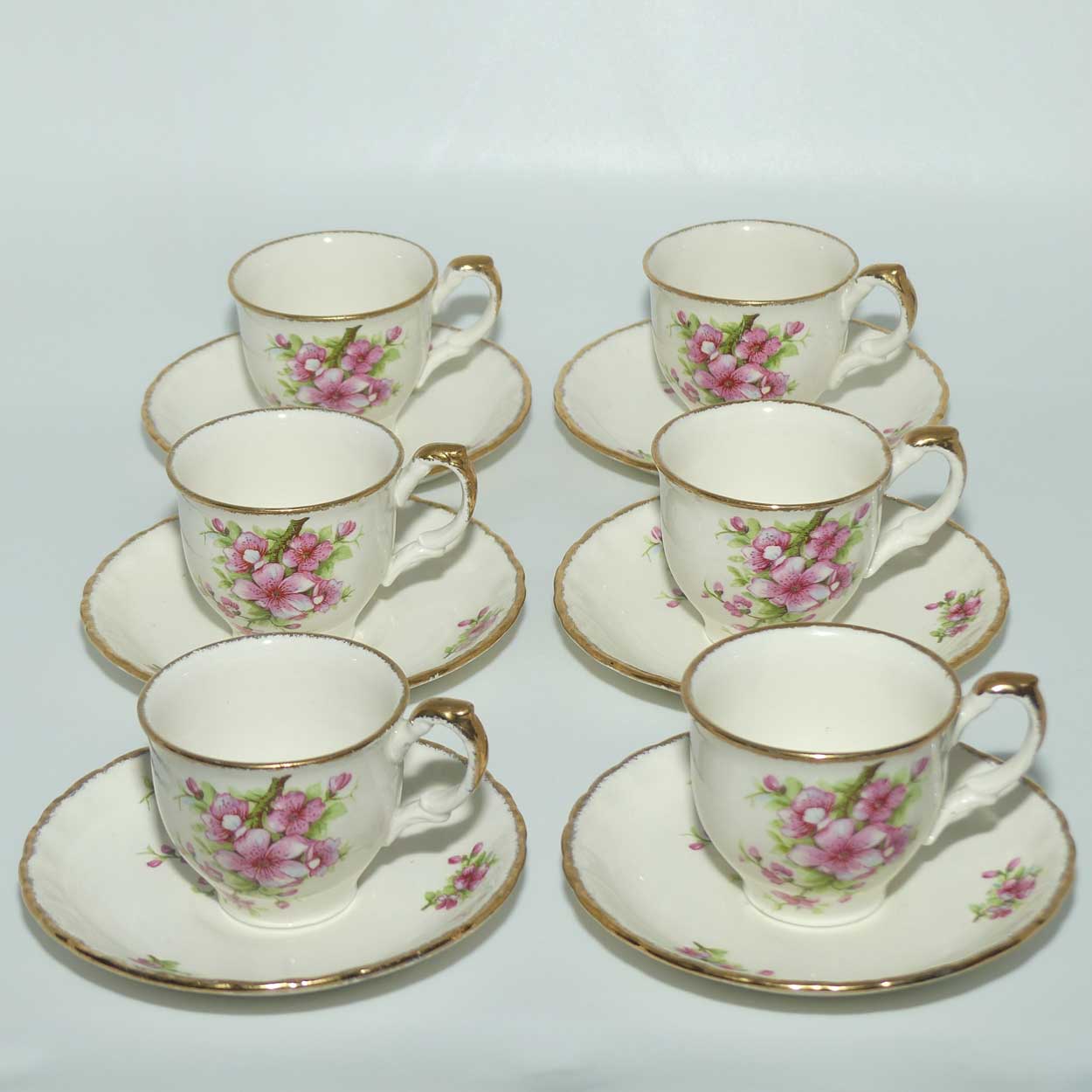Grindley England Cream Petal Floral coffee set