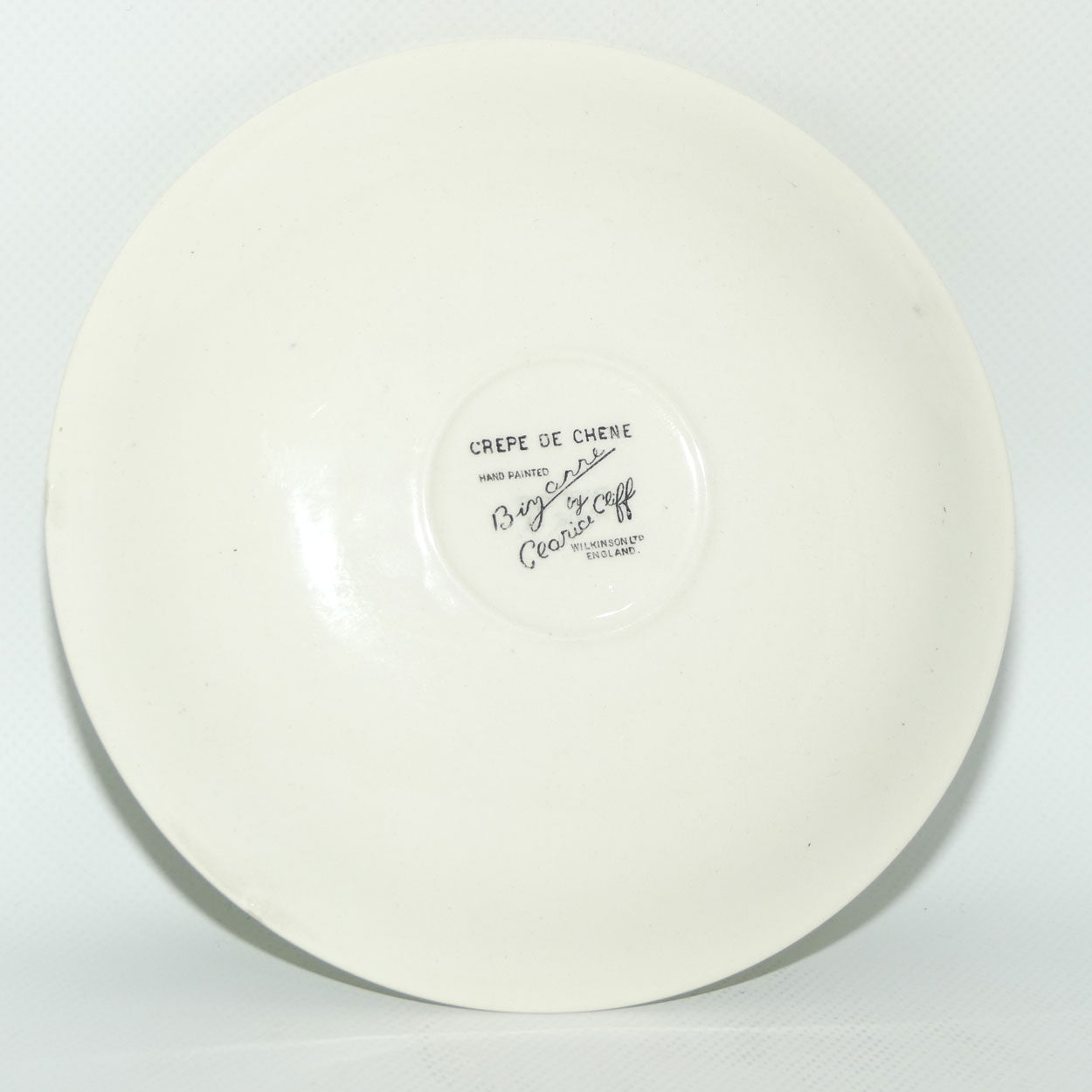 Clarice Cliff Bizarre Crepe de Chene lidded coupe on underplate | Green ground