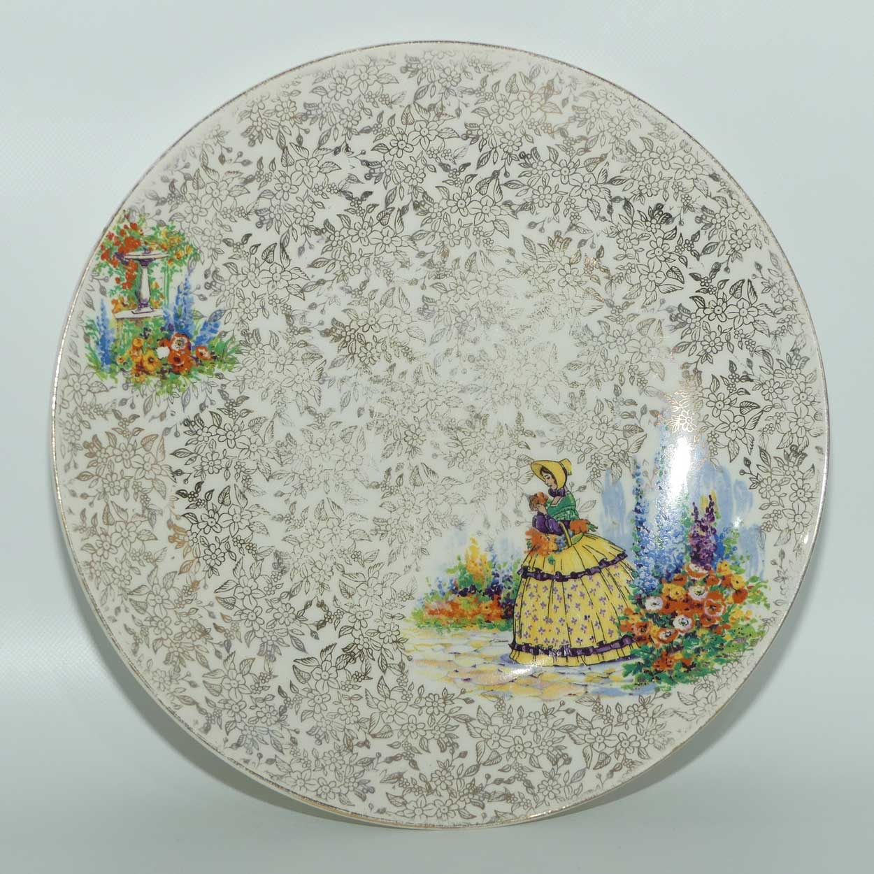 Empire England Crinoline Lady plate | Yellow Dress and Bonnet