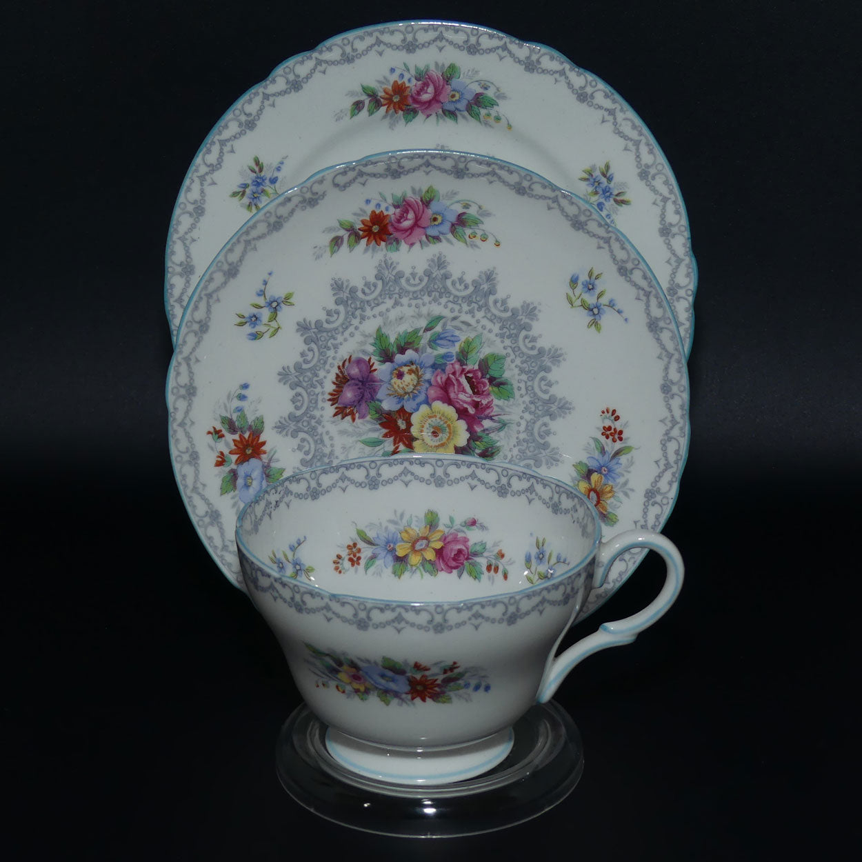 Shelley Henley shape Crochet pattern trio | White Wash | Blue Trim