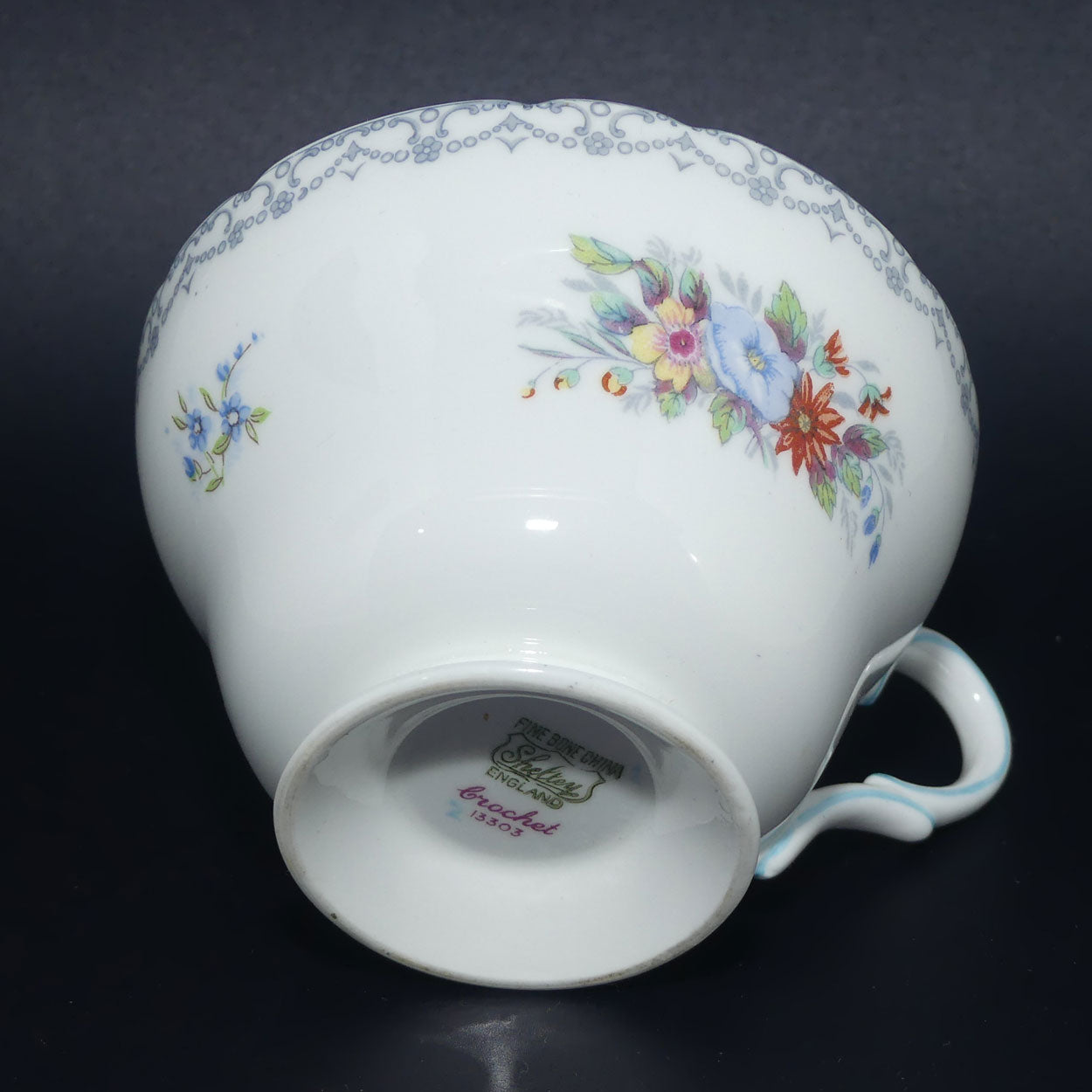 Shelley Henley shape Crochet pattern trio | White Wash | Blue Trim