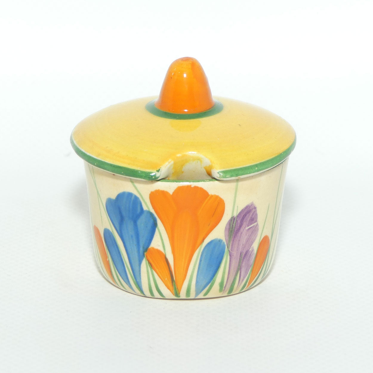 Clarice Cliff Crocus pattern 3 piece cruet set
