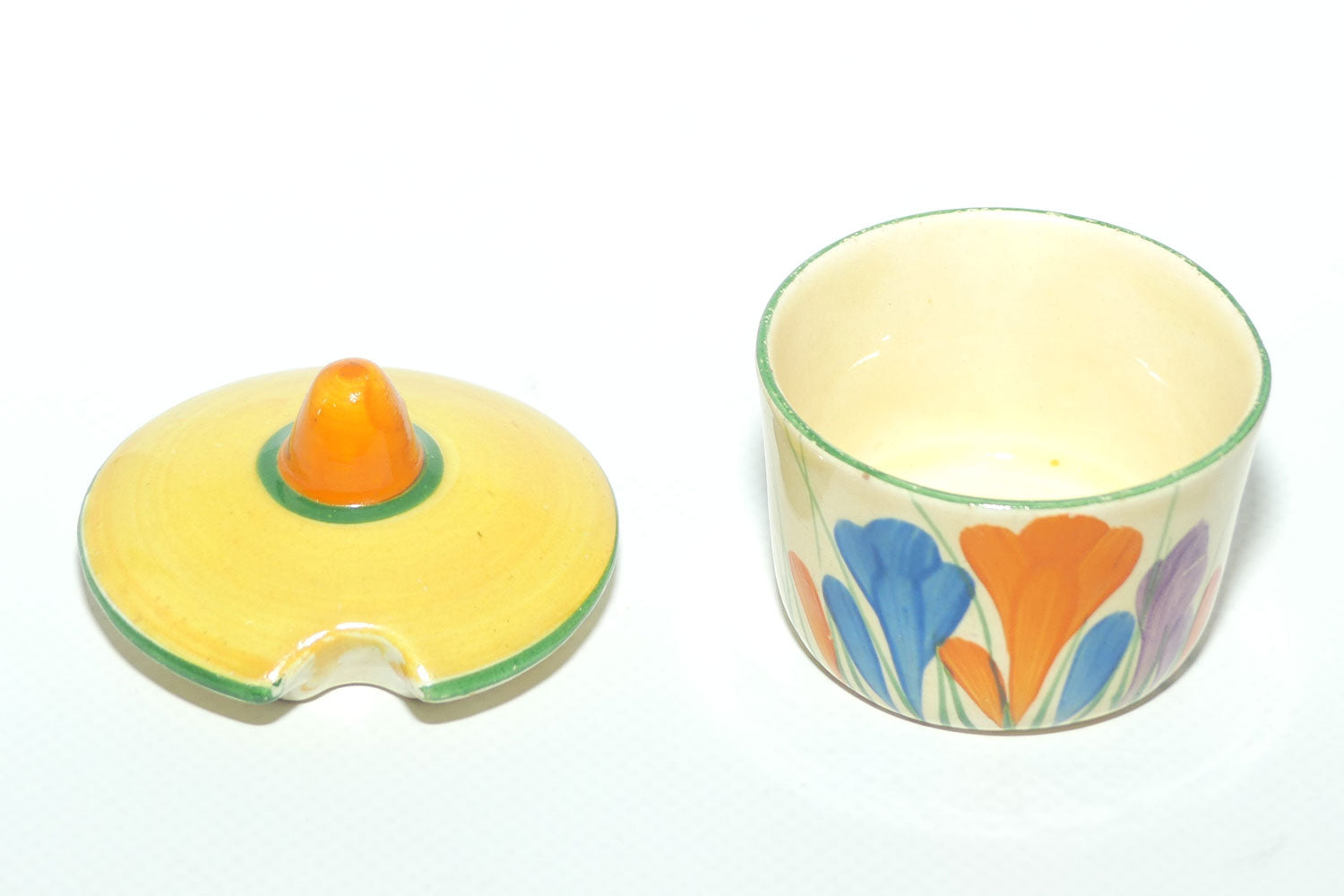 Clarice Cliff Crocus pattern 3 piece cruet set