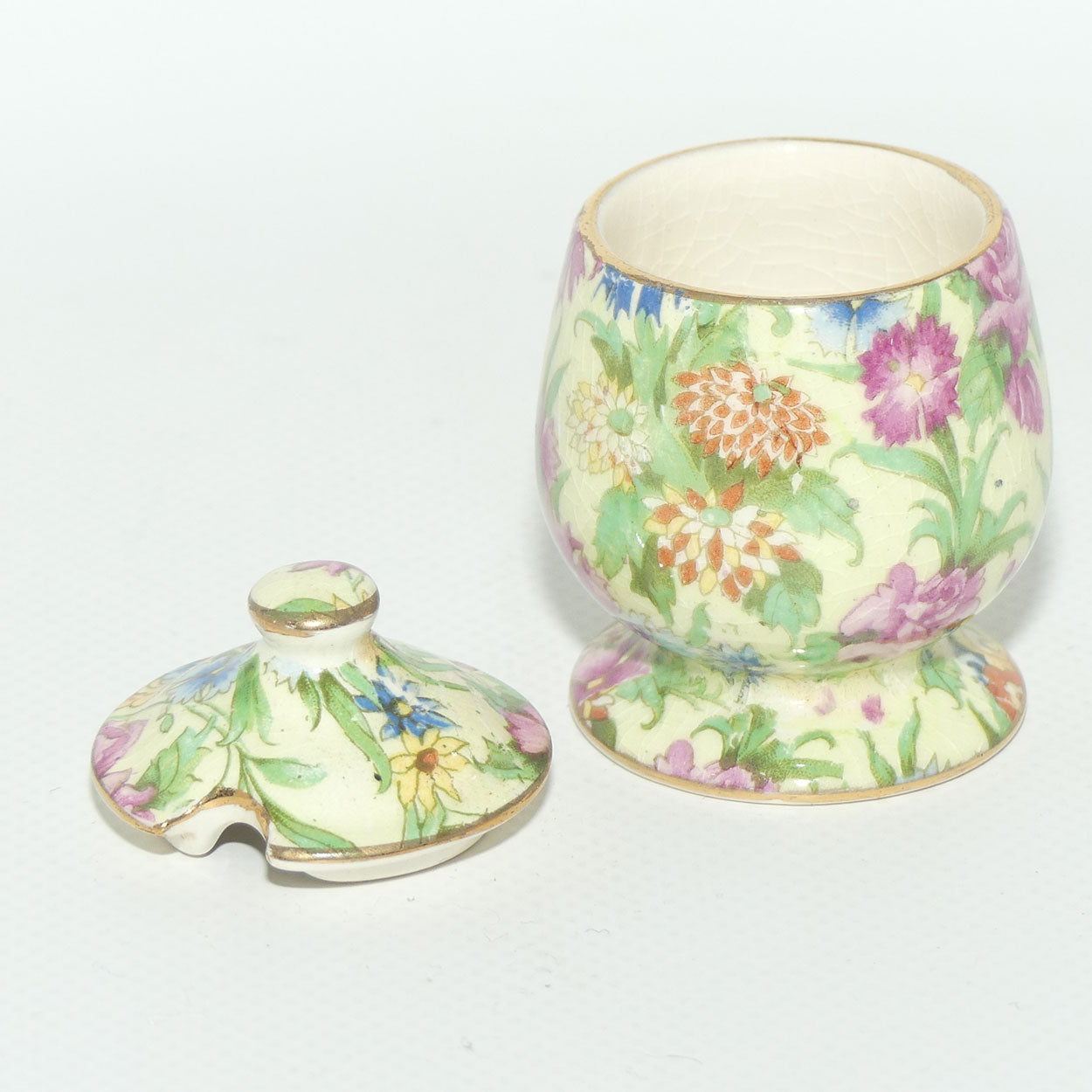 Royal Winton Kew Chintz cruet set on tray