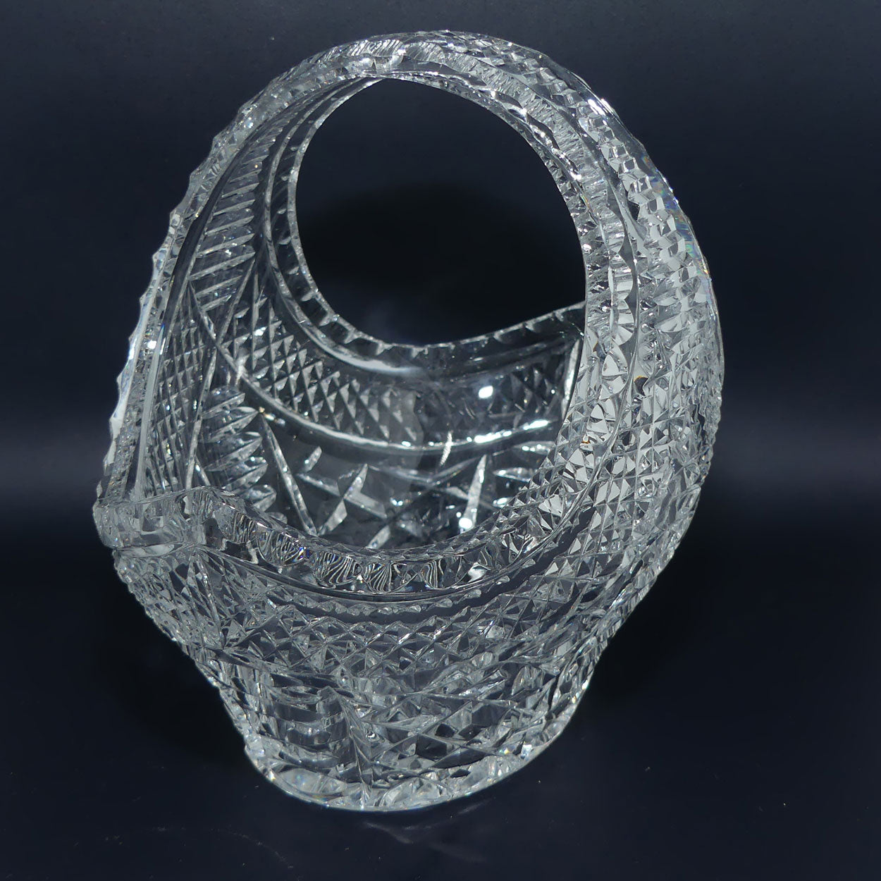 Unusual Multi facetted design Crystal basket