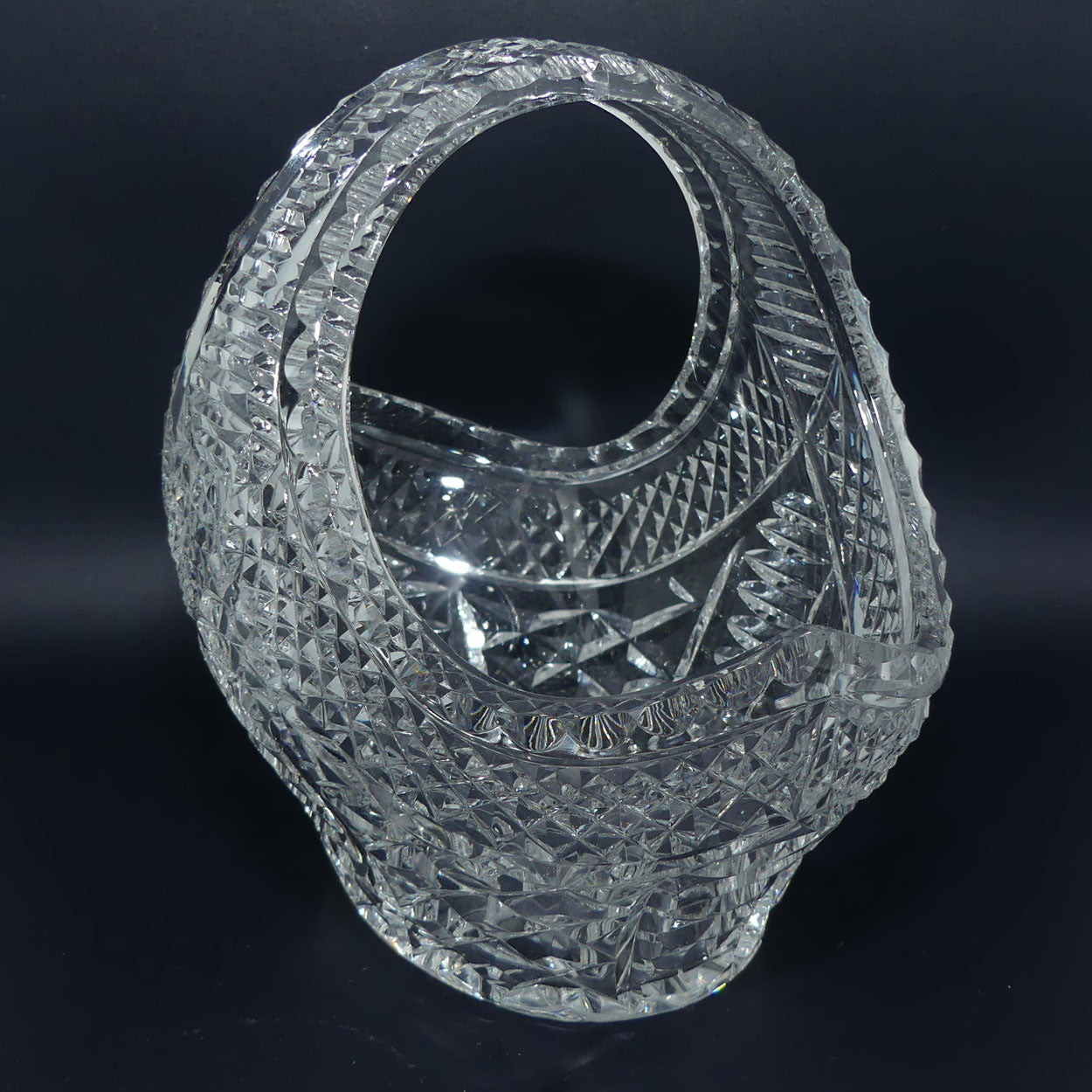Unusual Multi facetted design Crystal basket