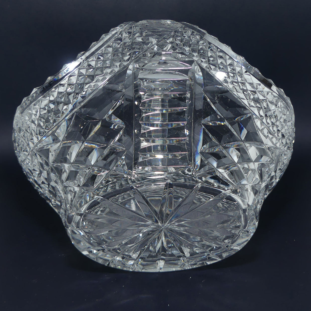 Unusual Multi facetted design Crystal basket