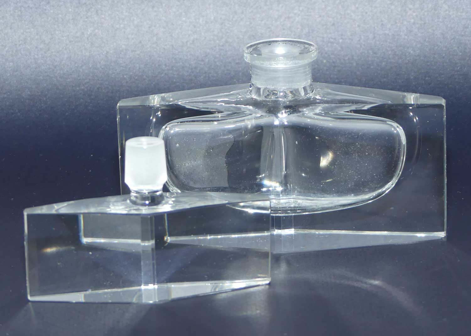 Art Deco Cubist style Crystal perfume bottle