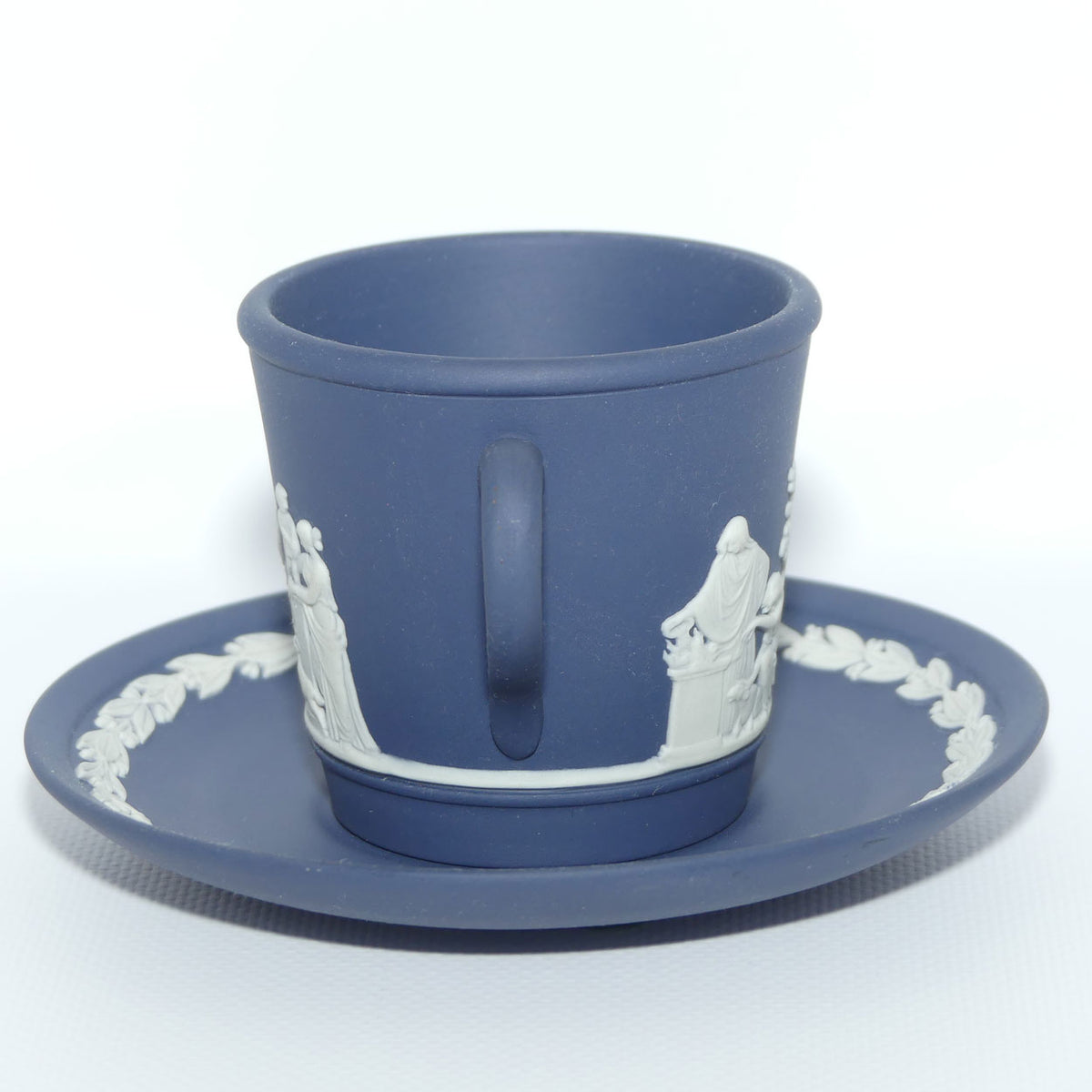 Wedgwood Jasper | White on Dark Blue cup and saucer