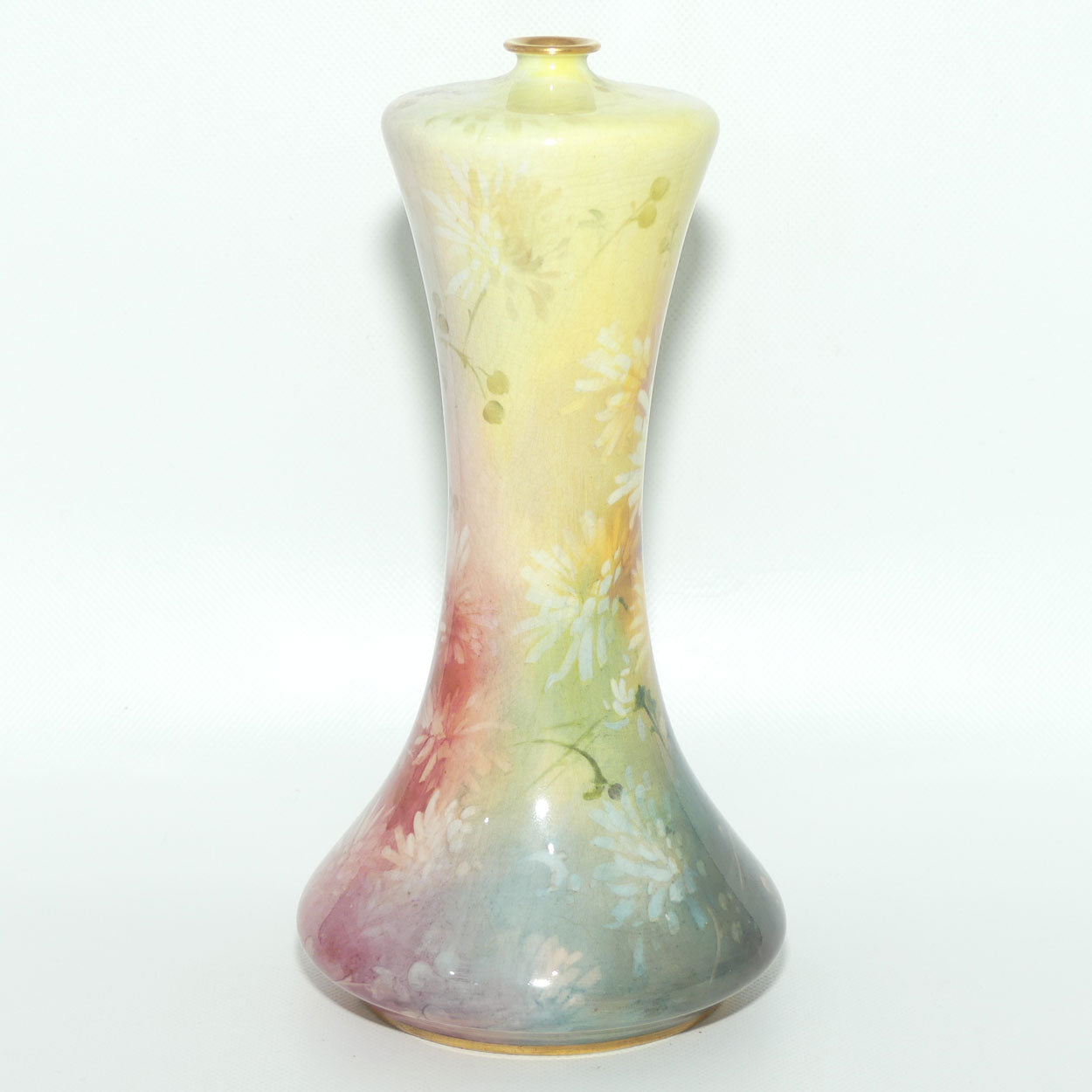 Doulton Burslem Luscian Ware hand painted & gilt floral vase (Curnock)