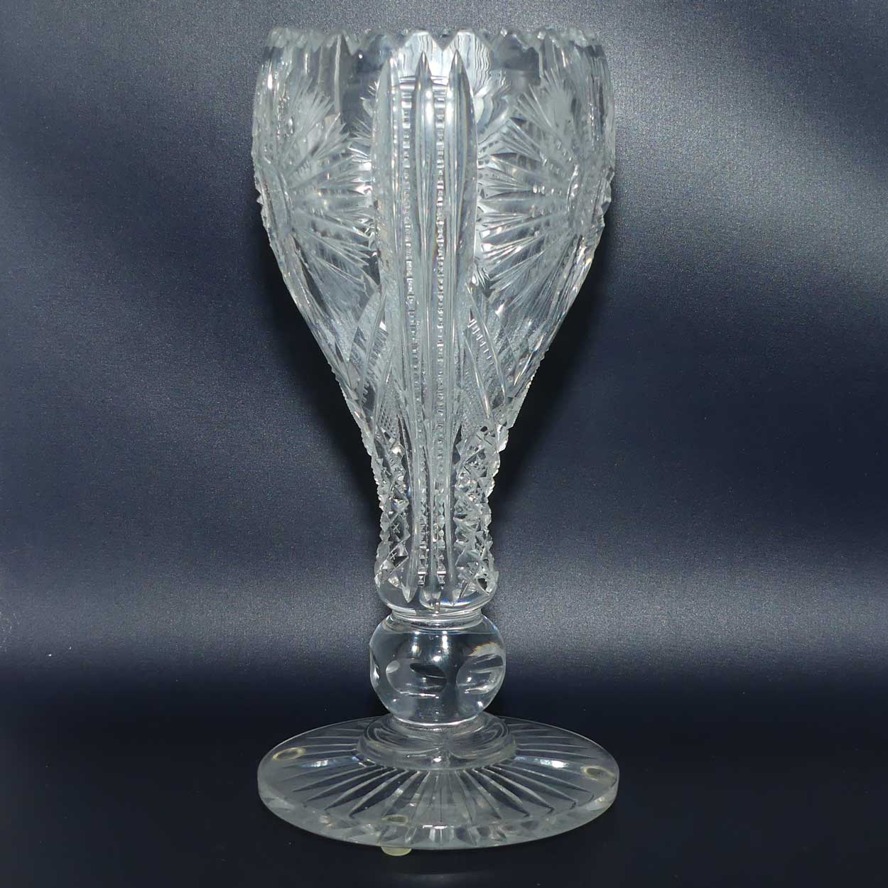 Antique American Brilliant Cut Glass Chalice vase