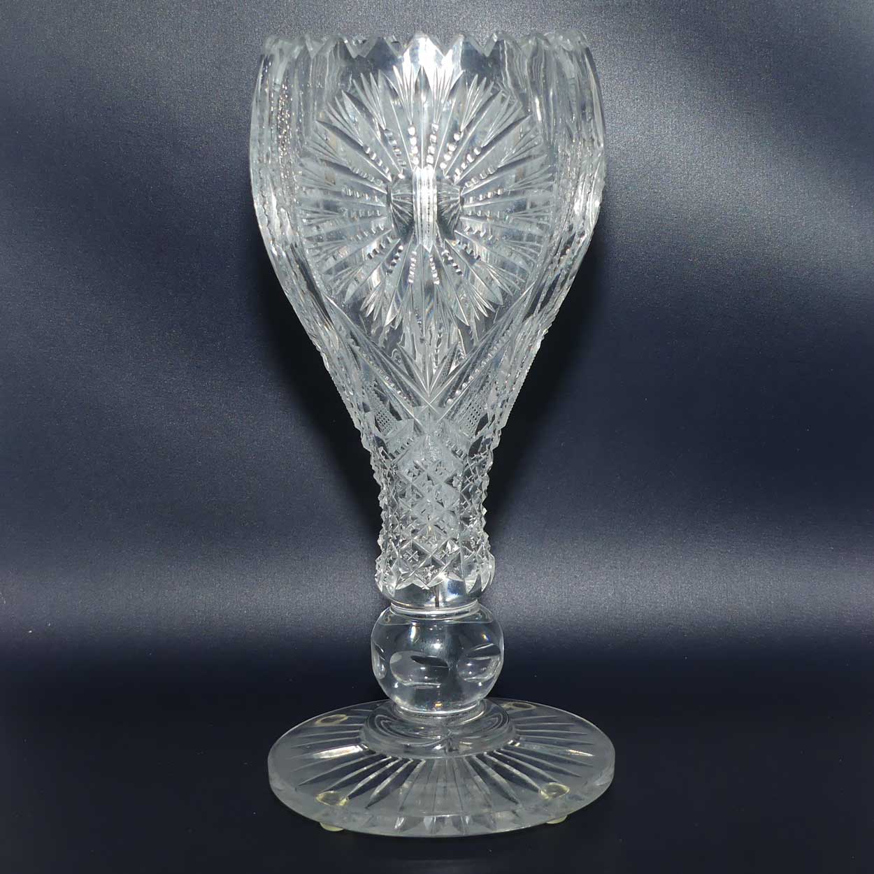 Antique American Brilliant Cut Glass Chalice vase
