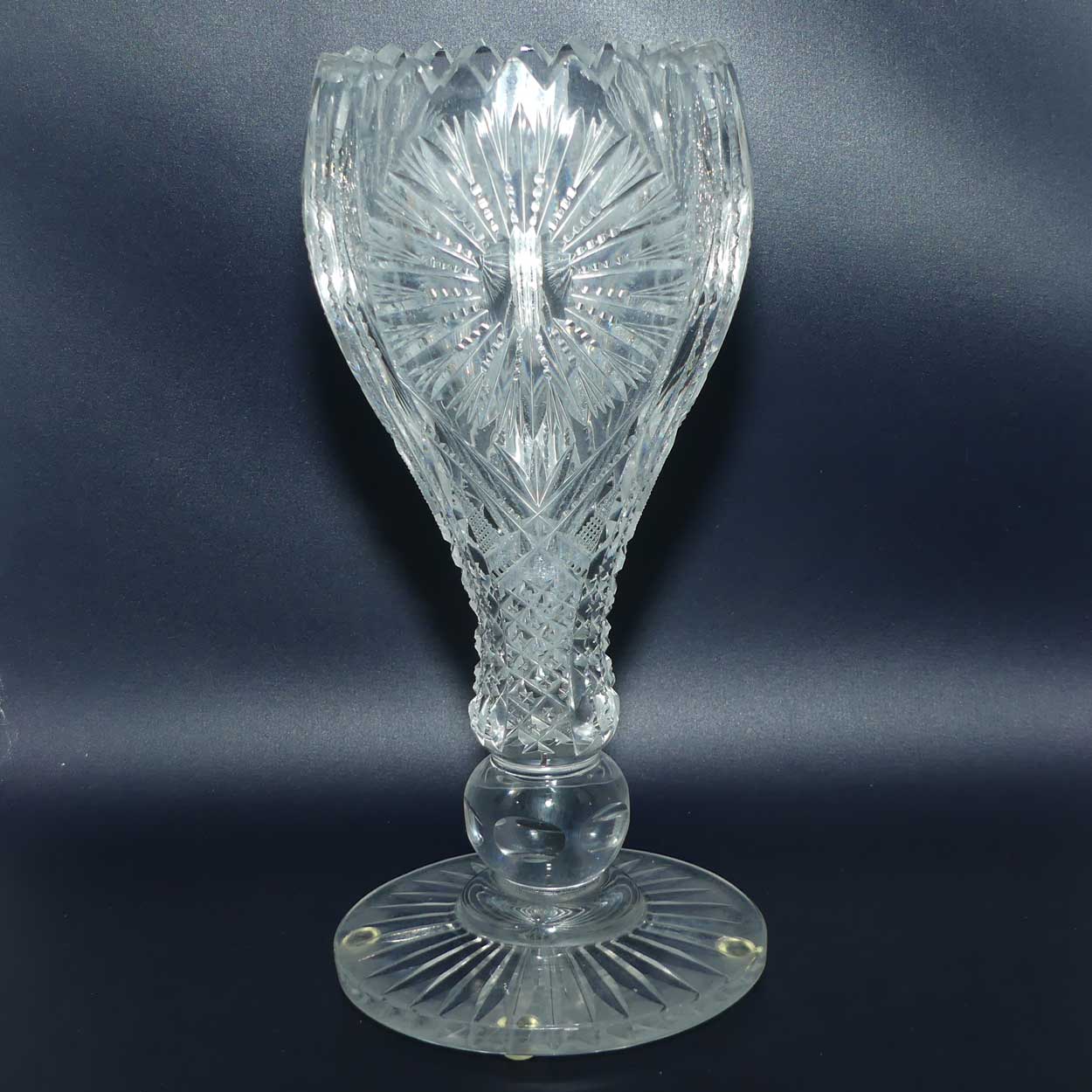 Antique American Brilliant Cut Glass Chalice vase
