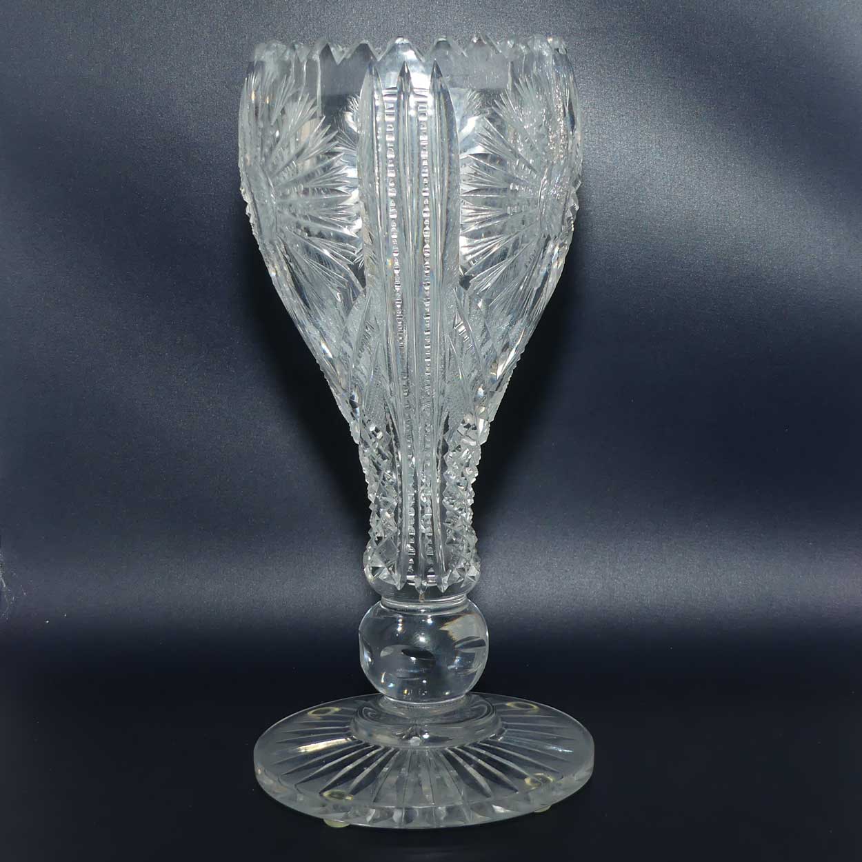 Antique American Brilliant Cut Glass Chalice vase