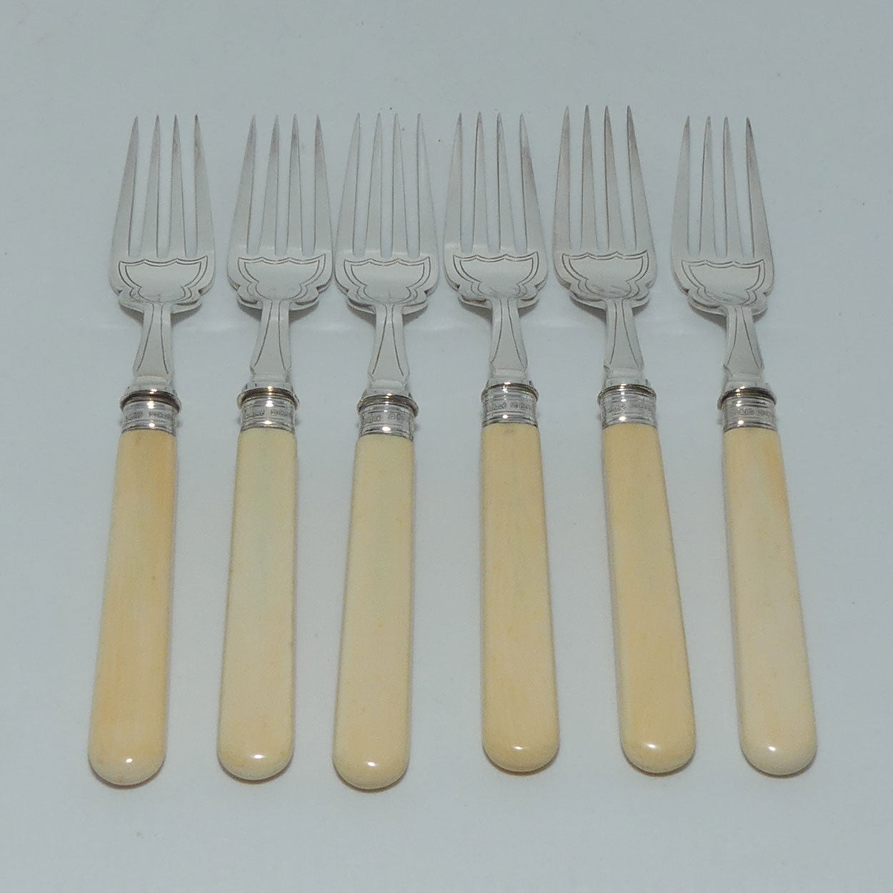 EPNS and Bone Handled Fish Eater set in Walnut case | George Butler & Co Sheffield | Sterling Silver ferrules