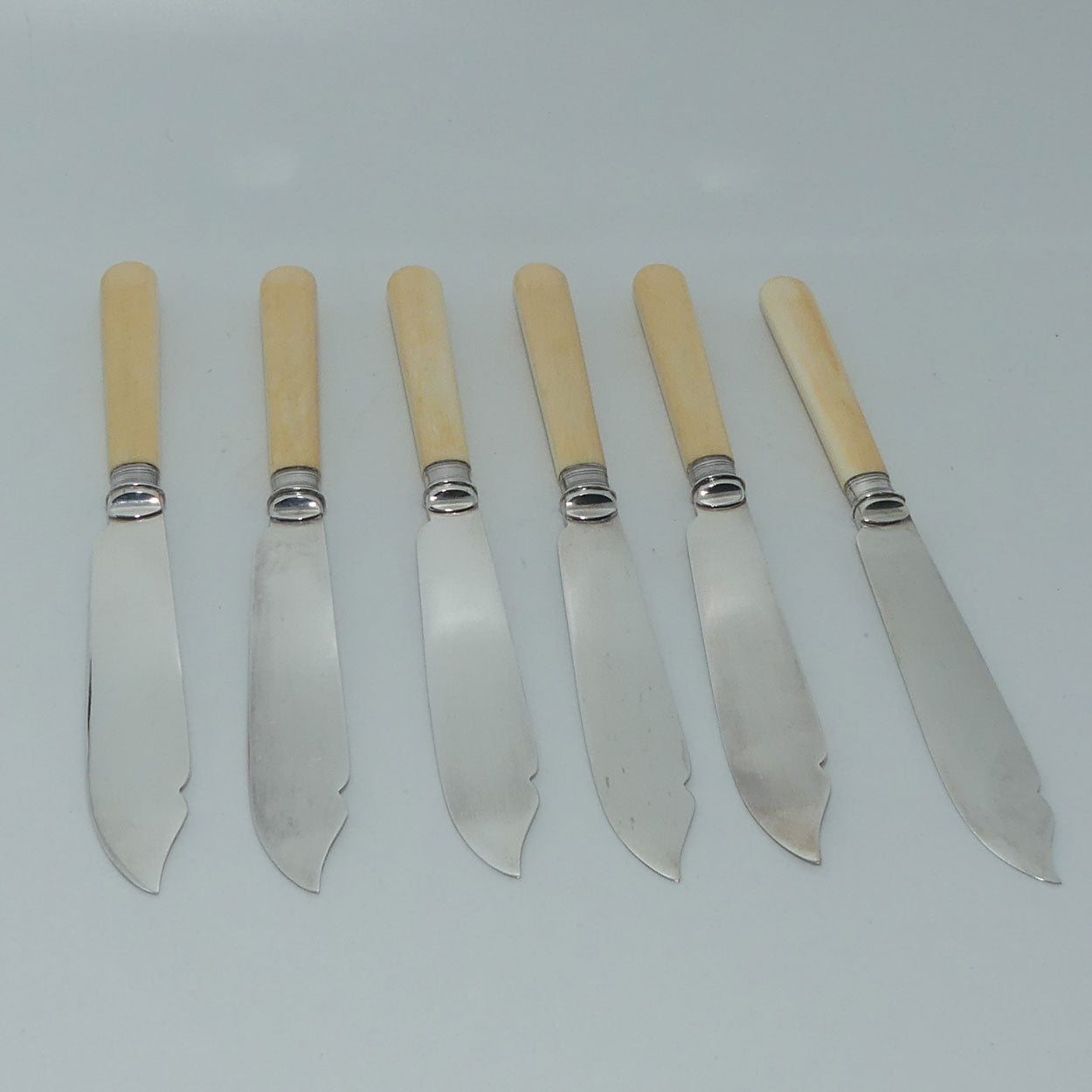 EPNS and Bone Handled Fish Eater set in Walnut case | George Butler & Co Sheffield | Sterling Silver ferrules