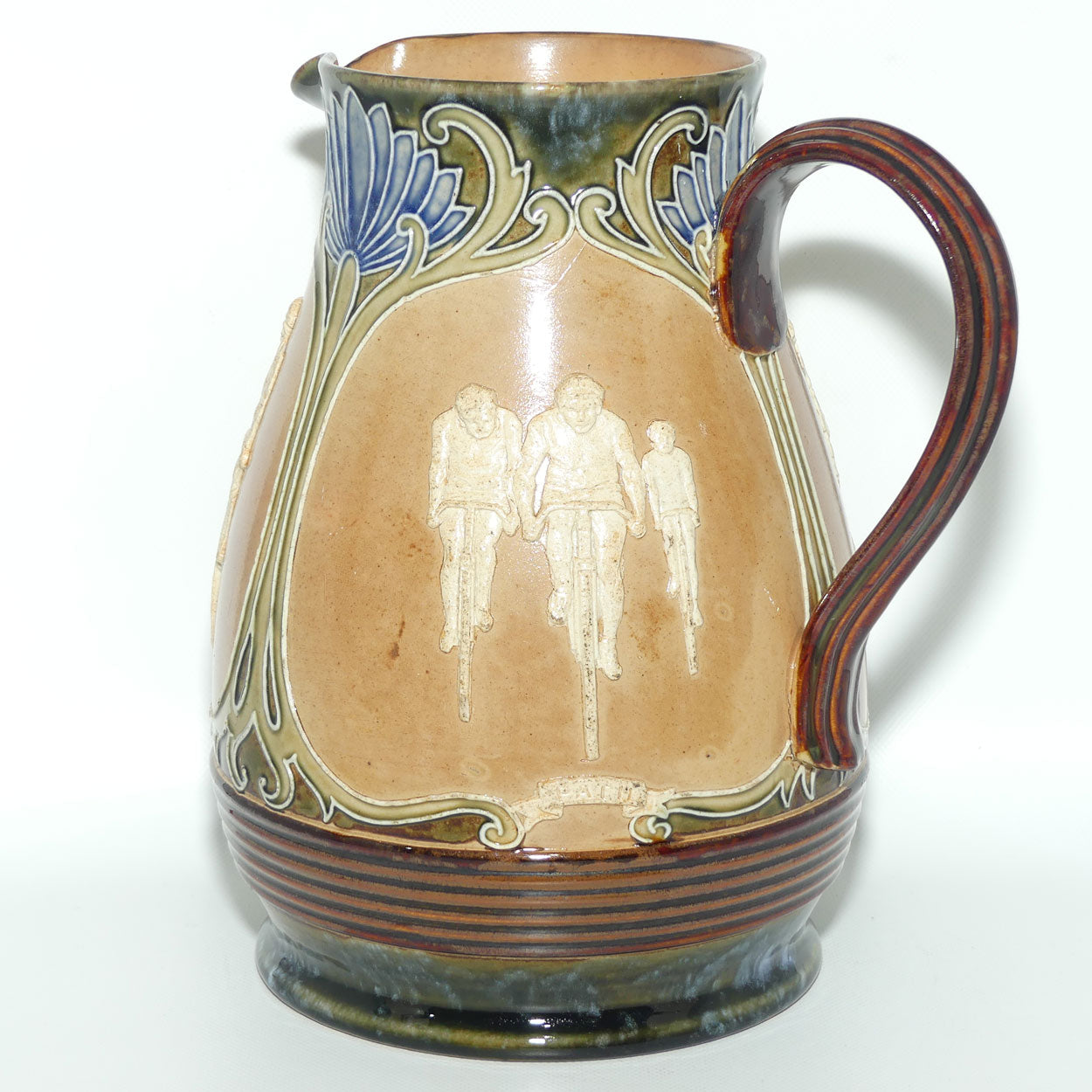 Doulton Lambeth stoneware Cycling bulbous jug | MILITARY, ROAD and PATH | #1