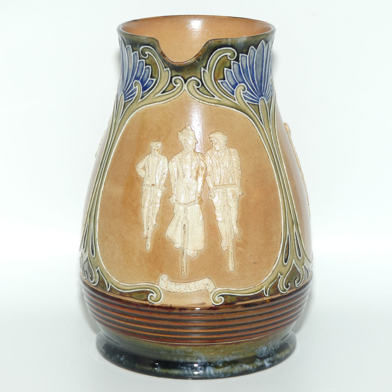 Doulton Lambeth stoneware Cycling bulbous jug | MILITARY, ROAD and PATH | #1