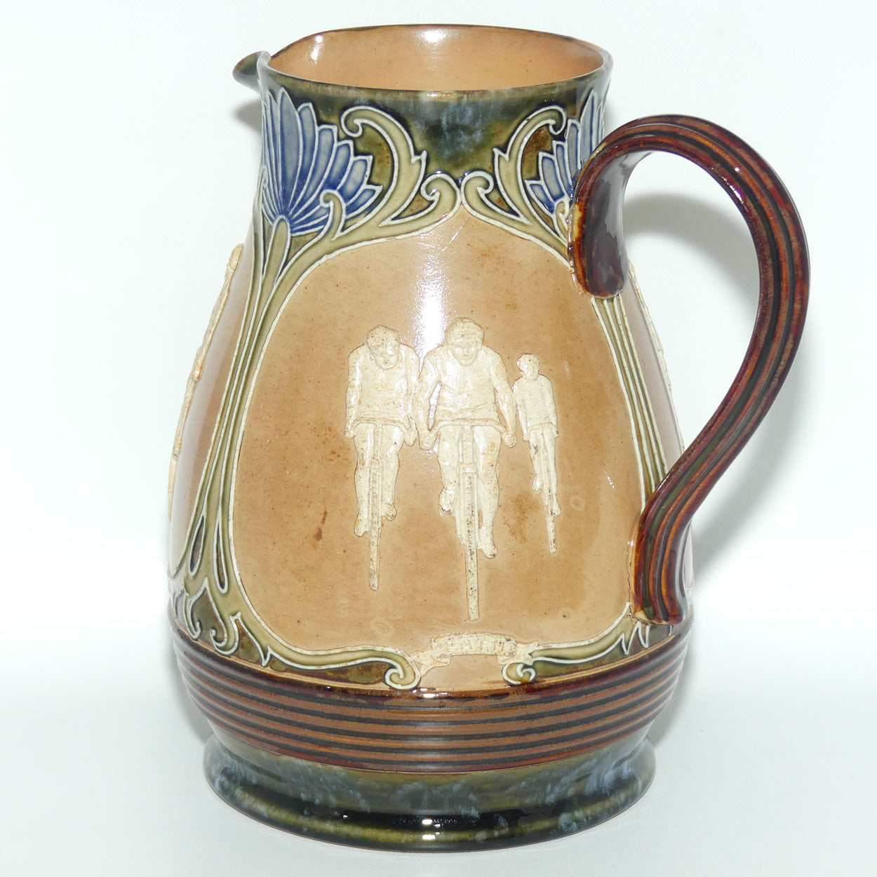Doulton Lambeth stoneware Cycling bulbous jug | MILITARY, ROAD and PATH | #1