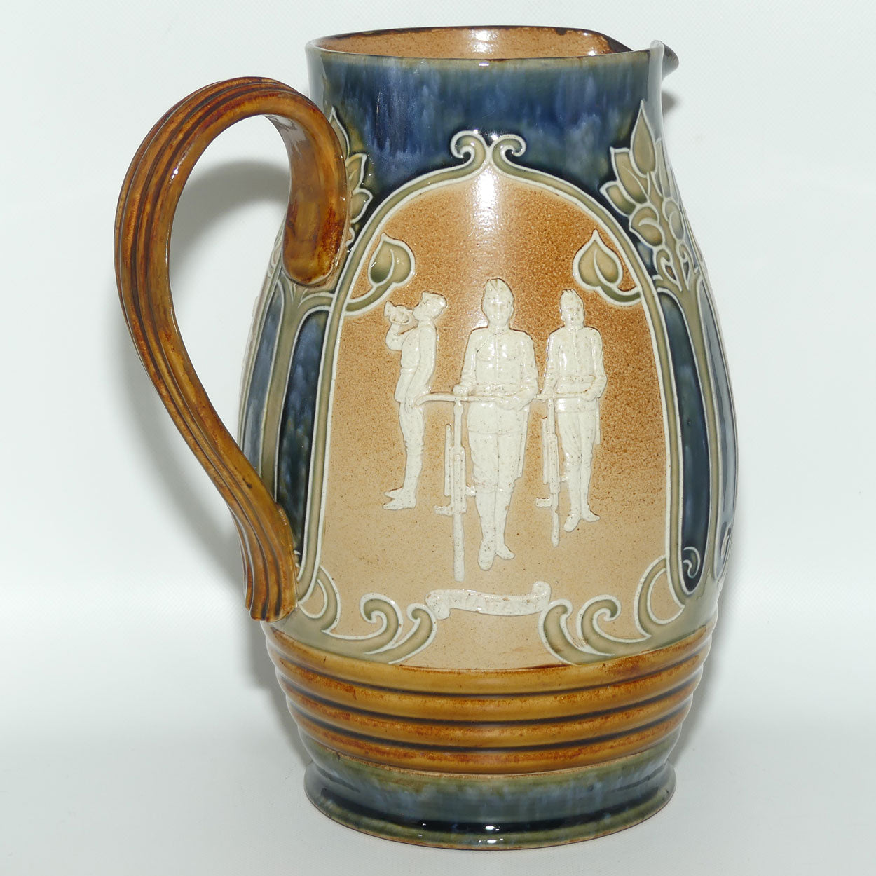 Doulton Lambeth stoneware Cycling bulbous jug | MILITARY, ROAD and PATH | #2